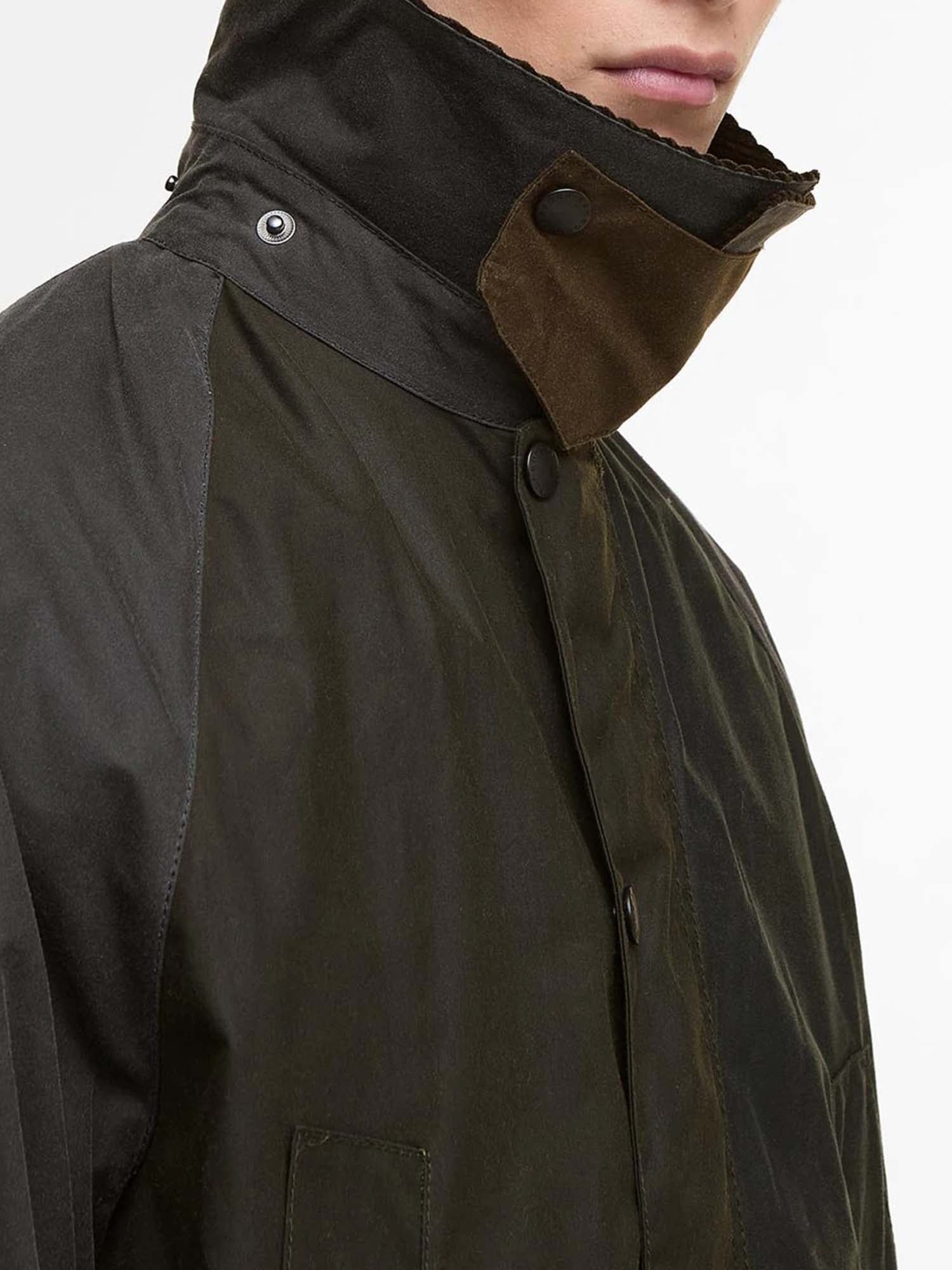 Barbour Giacca cerata Patchwork Bedale oversize Verde