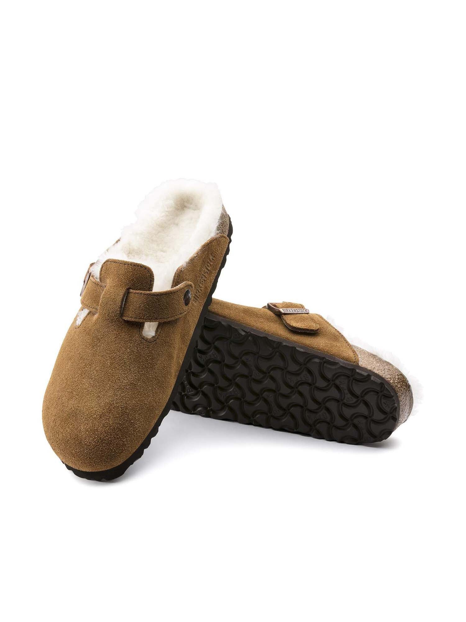 Birkenstock Boston pelliccia di agnello Marrone