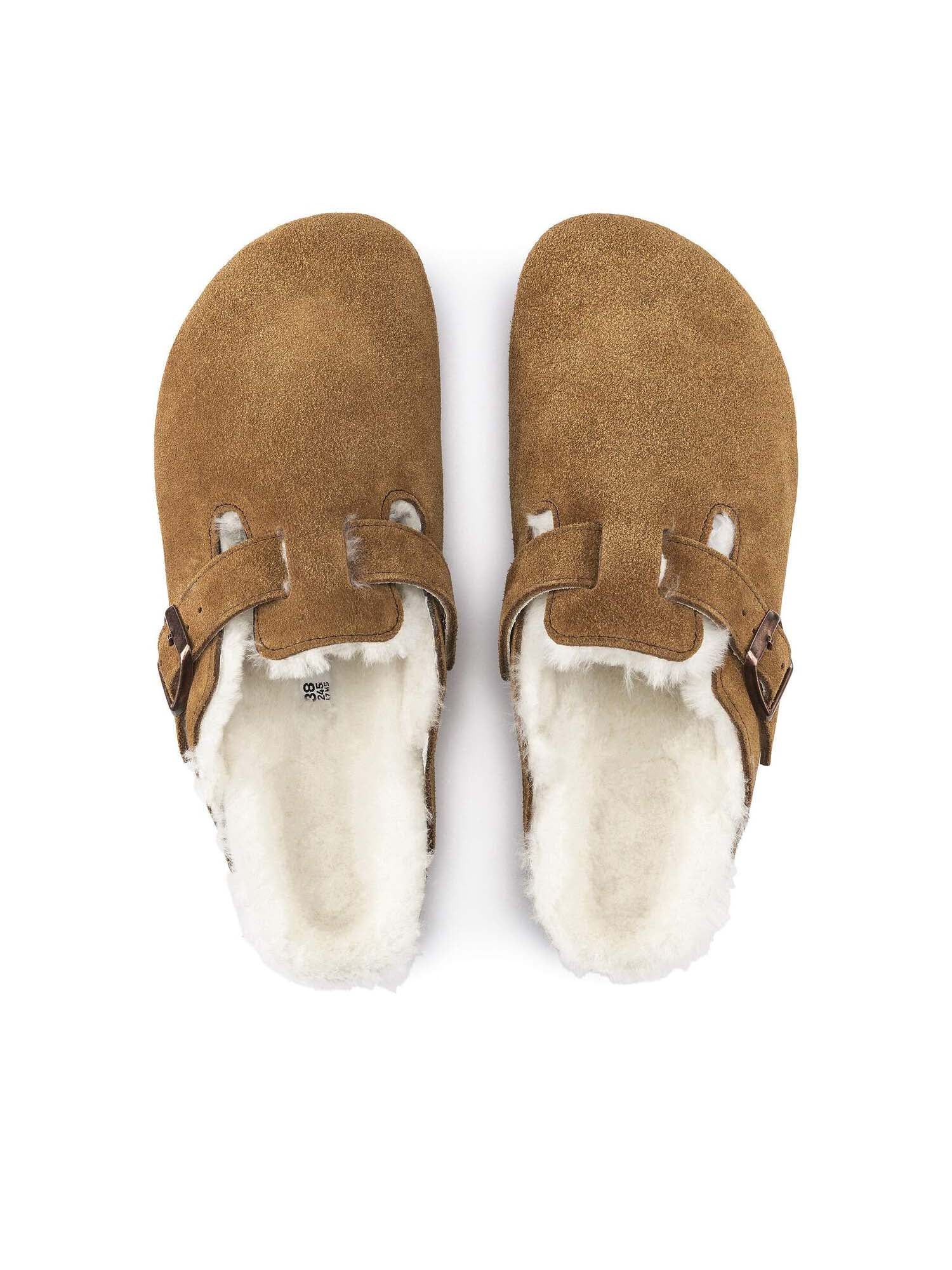 Birkenstock Boston pelliccia di agnello Marrone