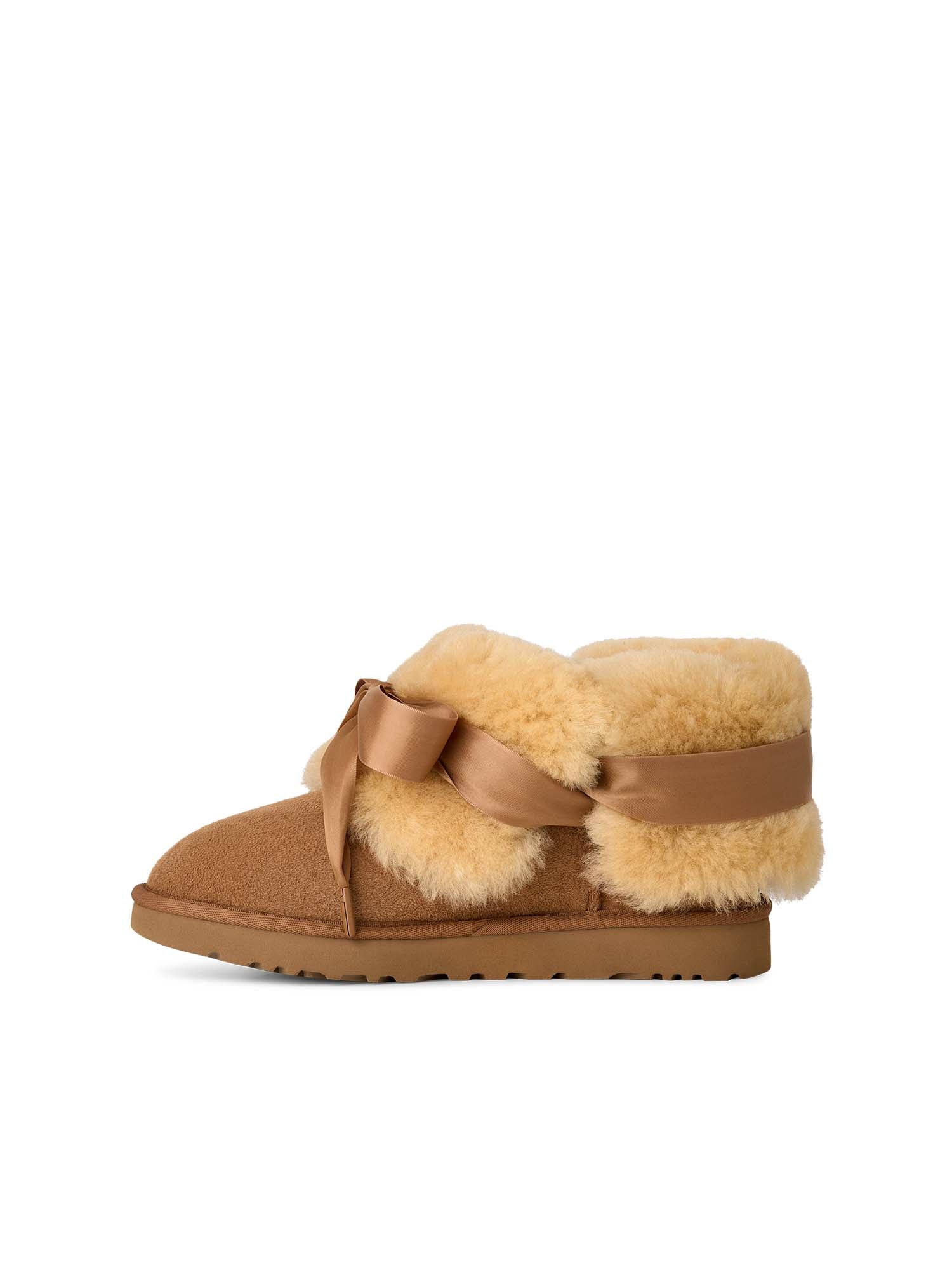 Ugg Stivali Classic Bailey Tie Leather Donna Marrone
