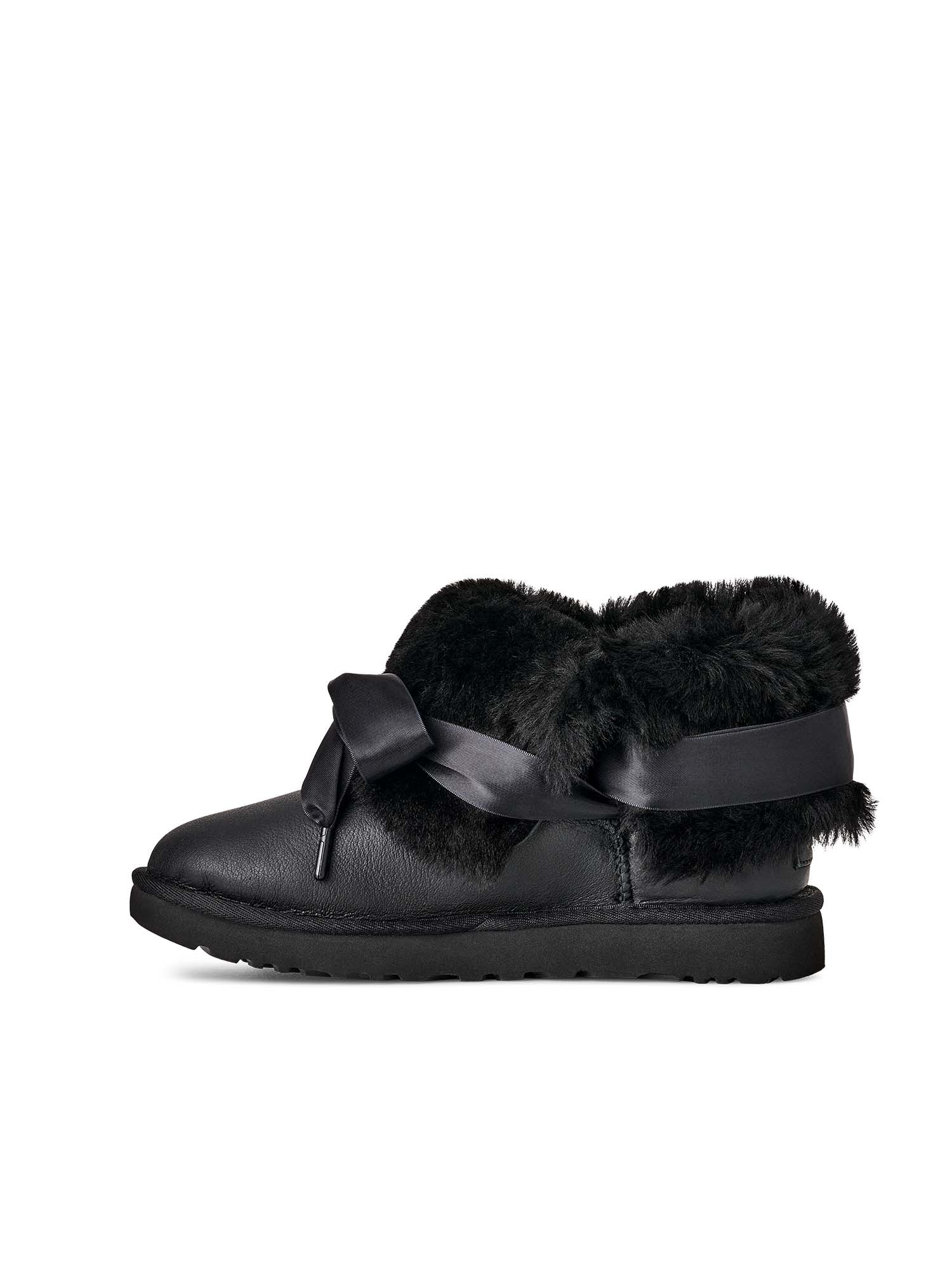 Ugg Stivali Classic Bailey Tie Leather Donna Nero