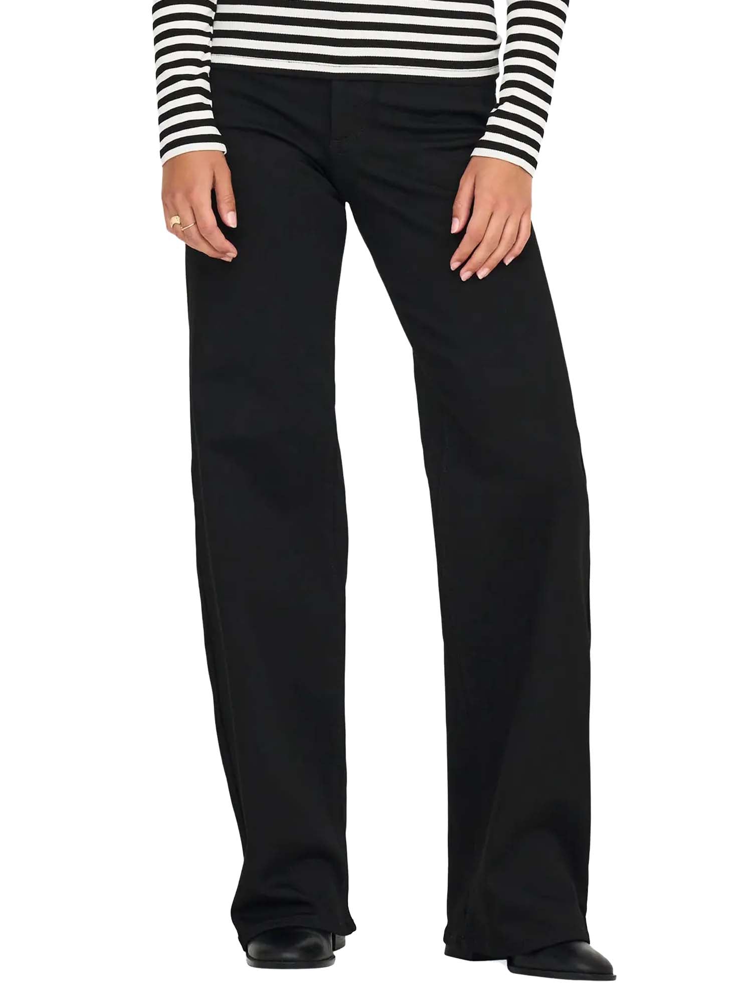 Only Onlmadison Vita Alta Wide Leg Fit Jeans Nero