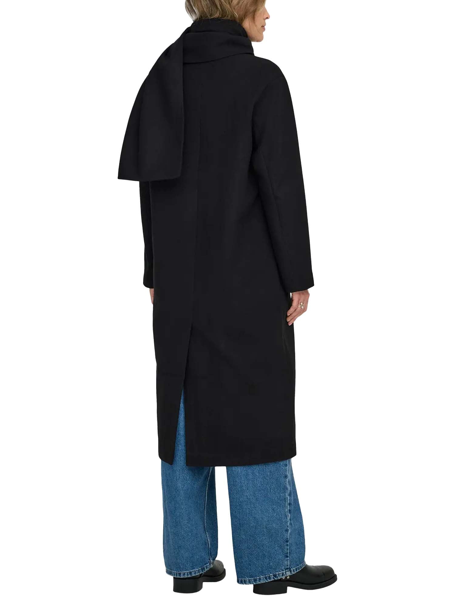 Only Cappotto Elba Life Scarf Coat Nero