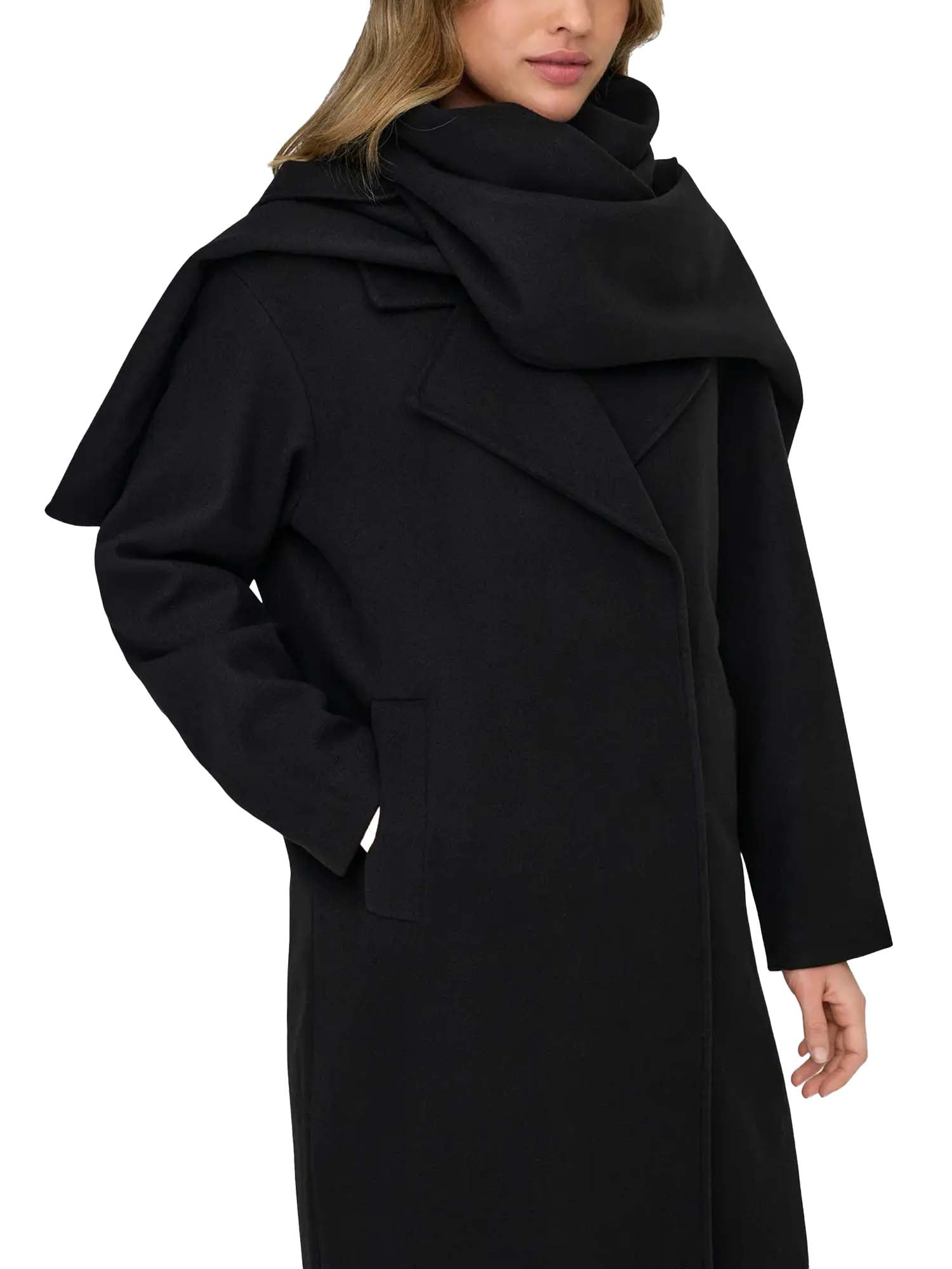 Only Cappotto Elba Life Scarf Coat Nero