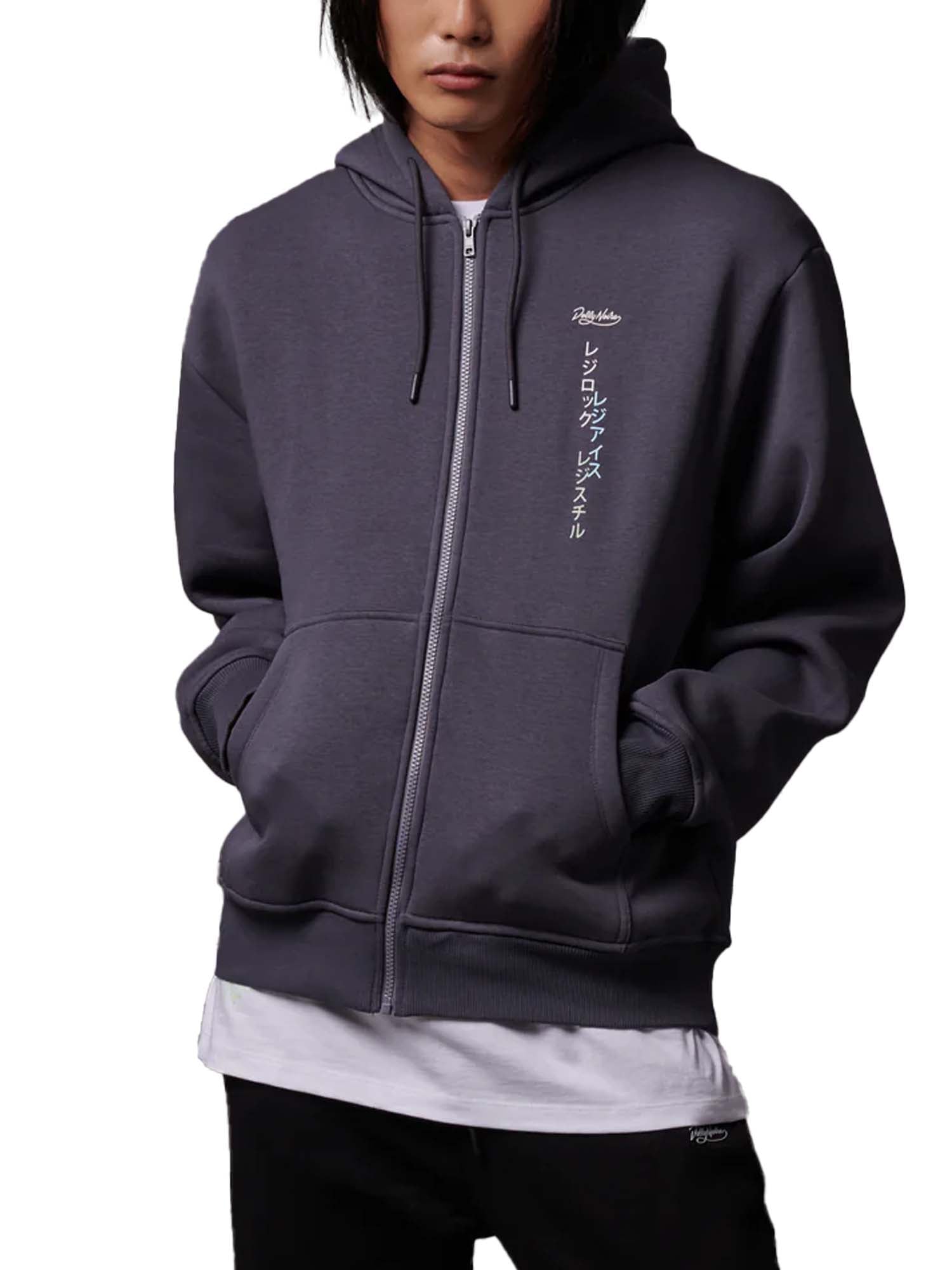 Dolly Noire Regi Zip Hoodie Grigio