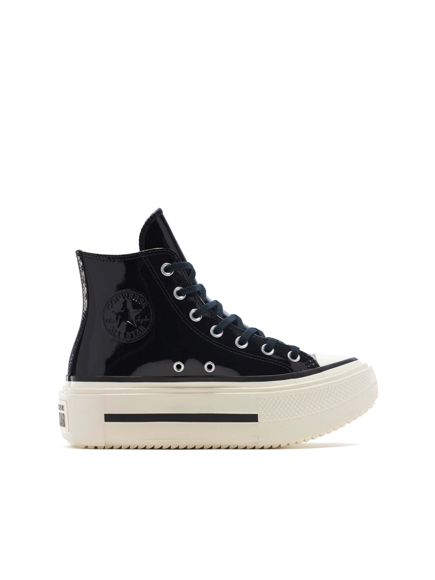 Converse Chuck Taylor All Star Lift Double Stack Platform Patent Leather Nero