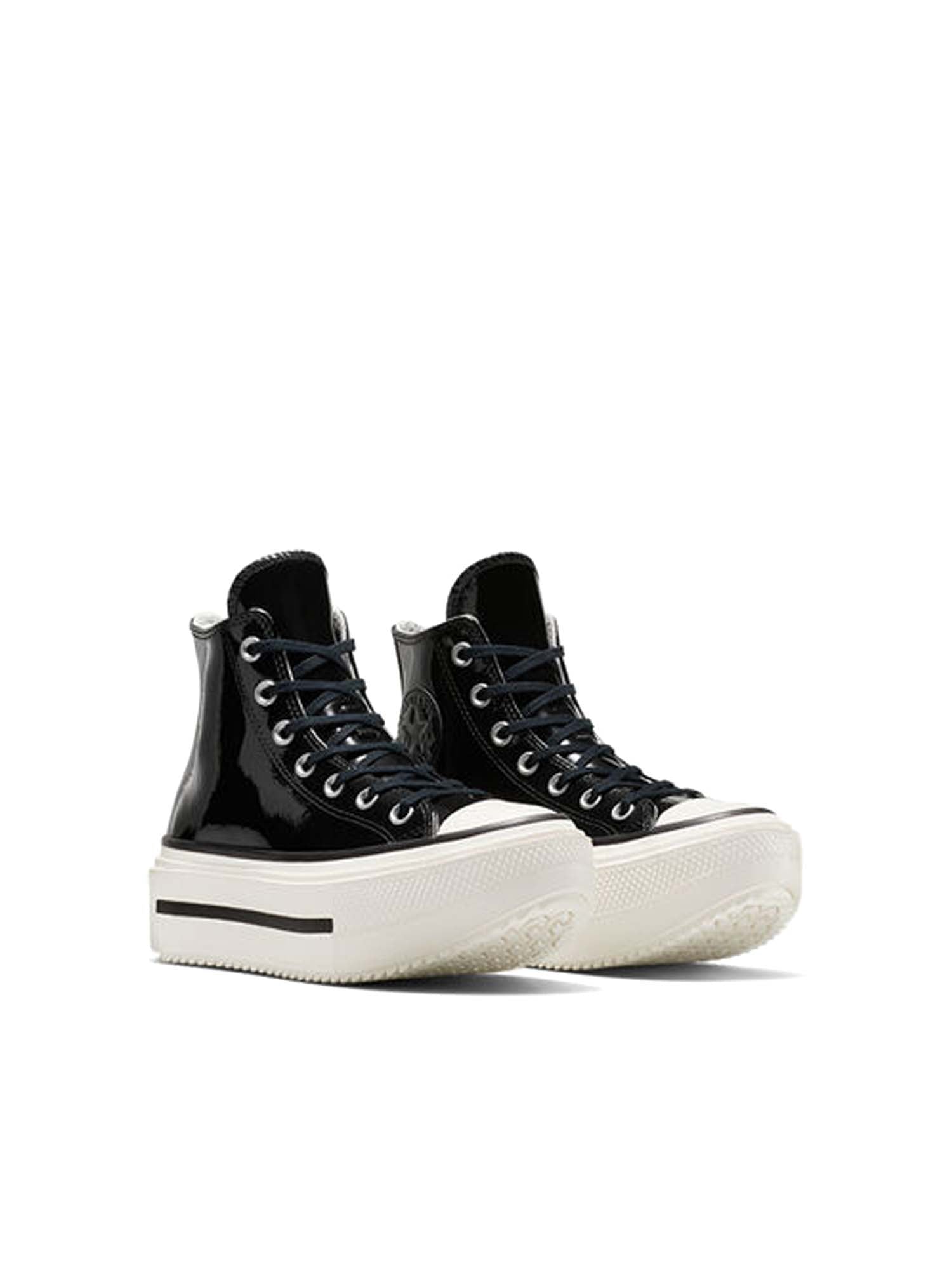 Converse Chuck Taylor All Star Lift Double Stack Platform Patent Leather Nero