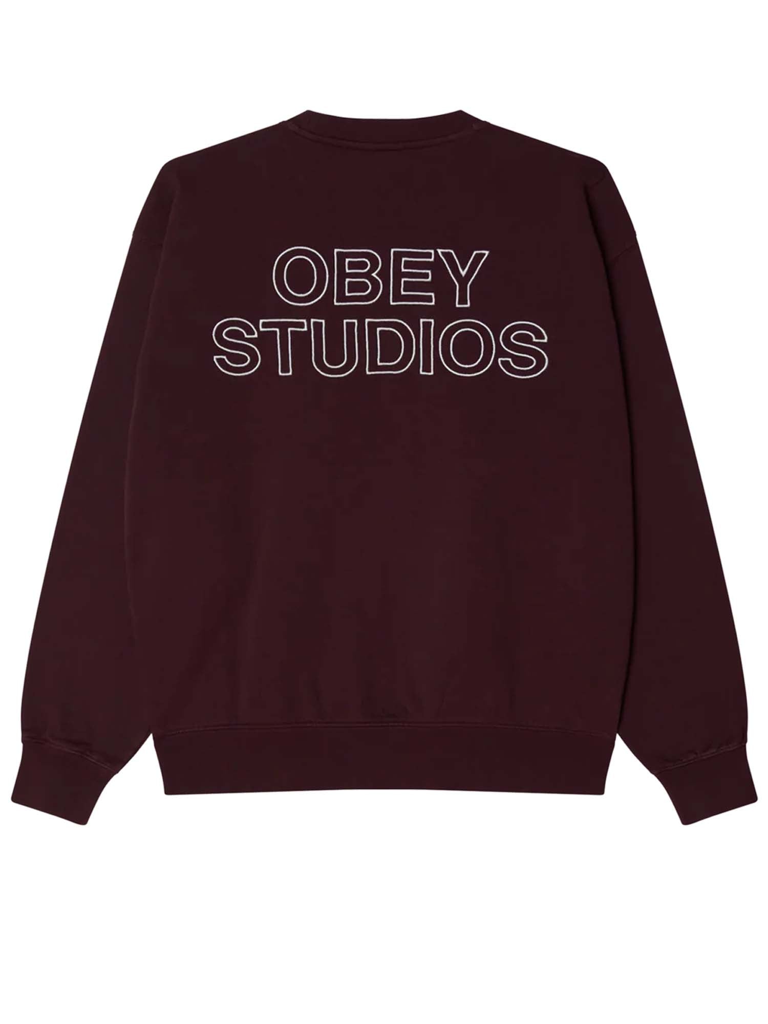 Obey Obey Studios Faded Crewneck Bordeaux