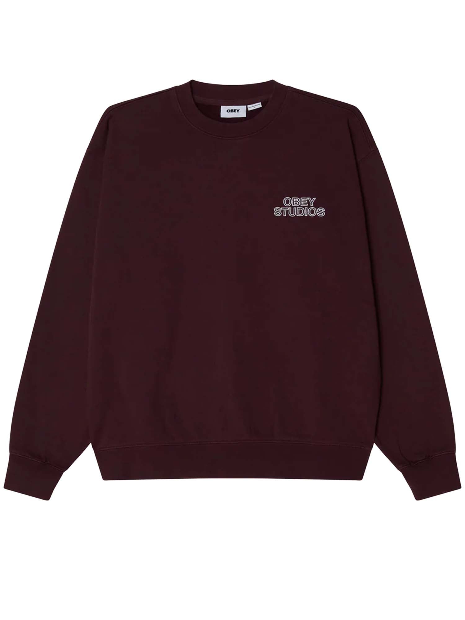 Obey Obey Studios Faded Crewneck Bordeaux