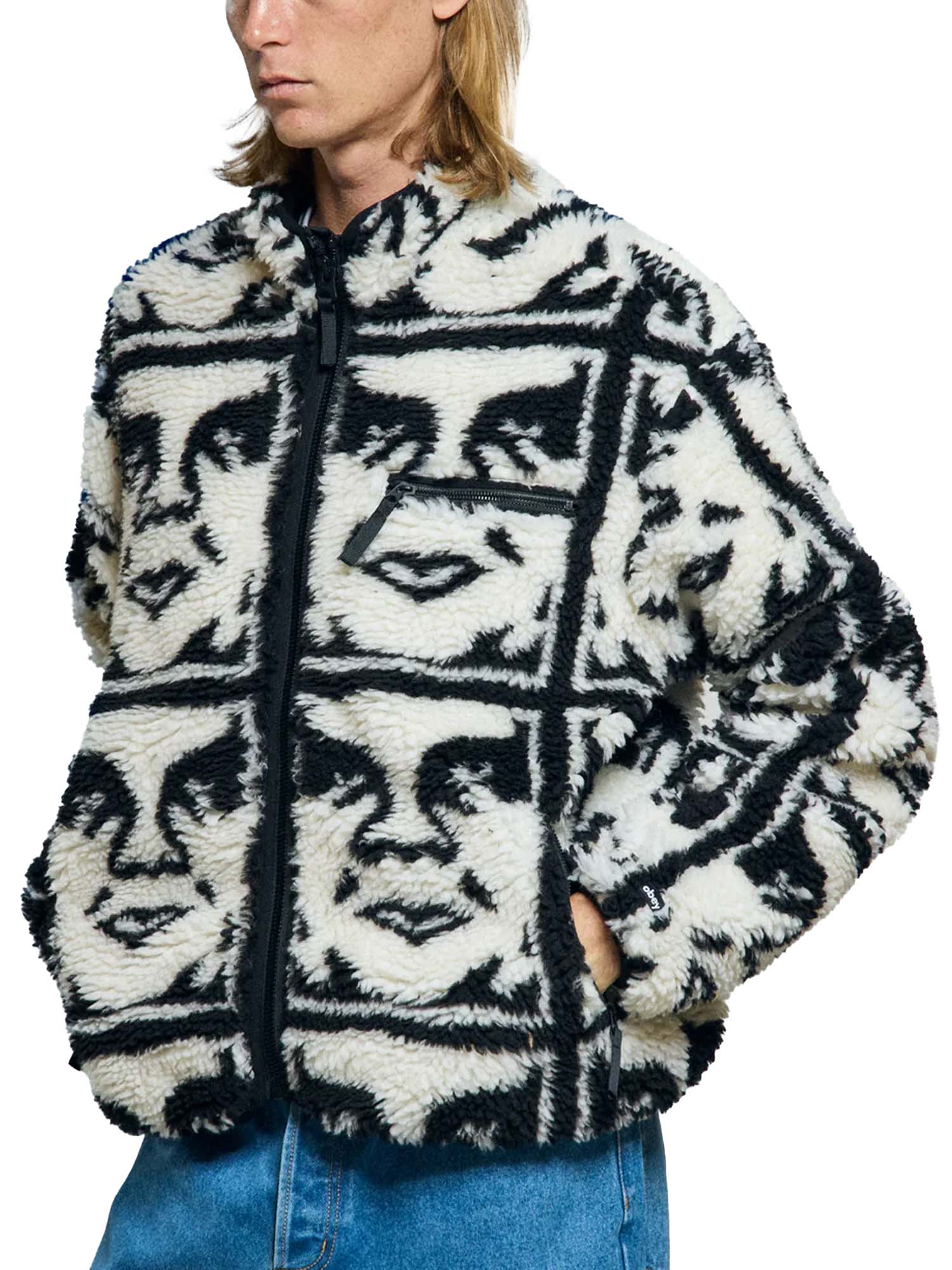 Obey Repeated Icon Sherpa Nero