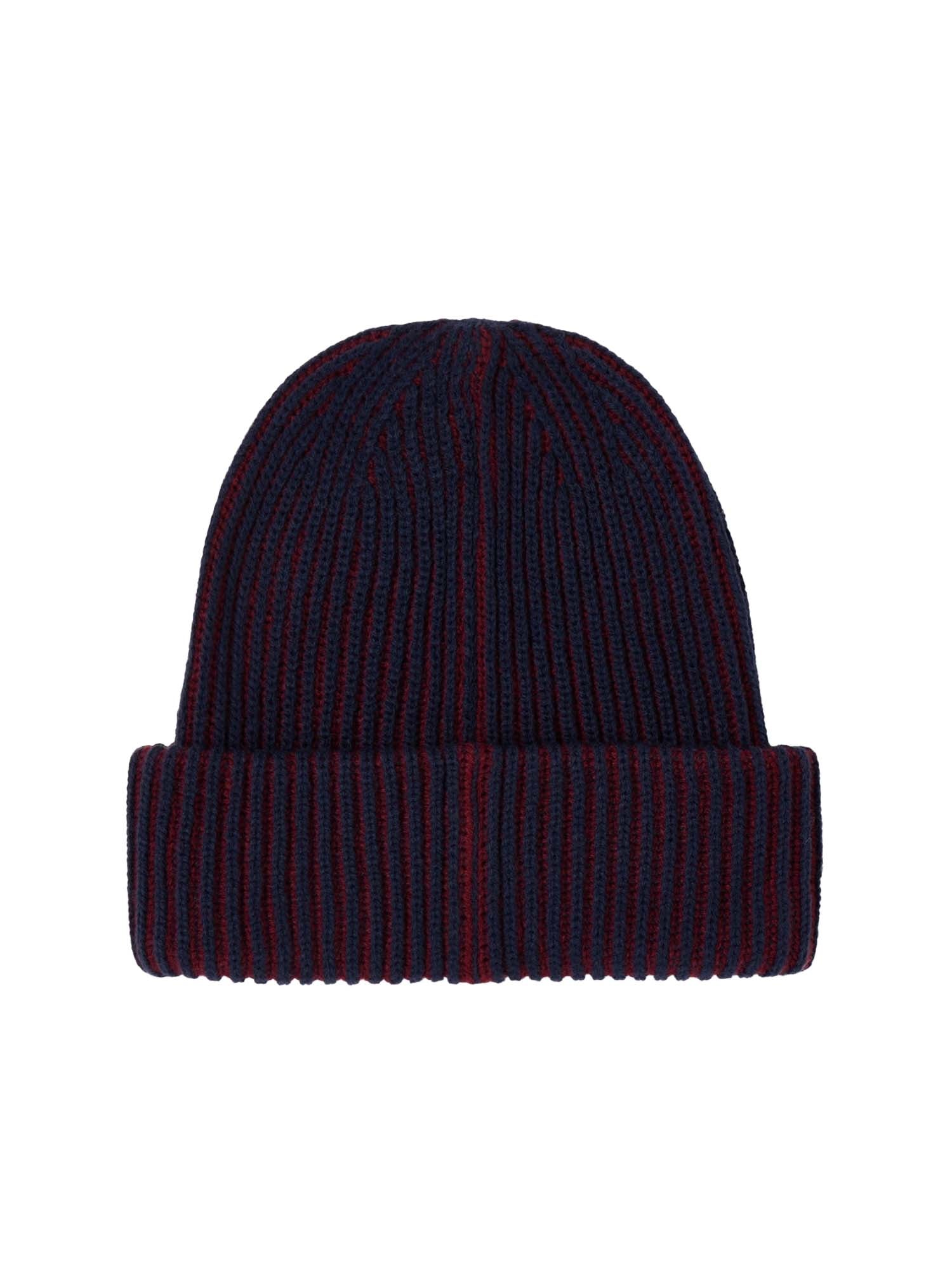 Edwin Contrast Beanie Rosso