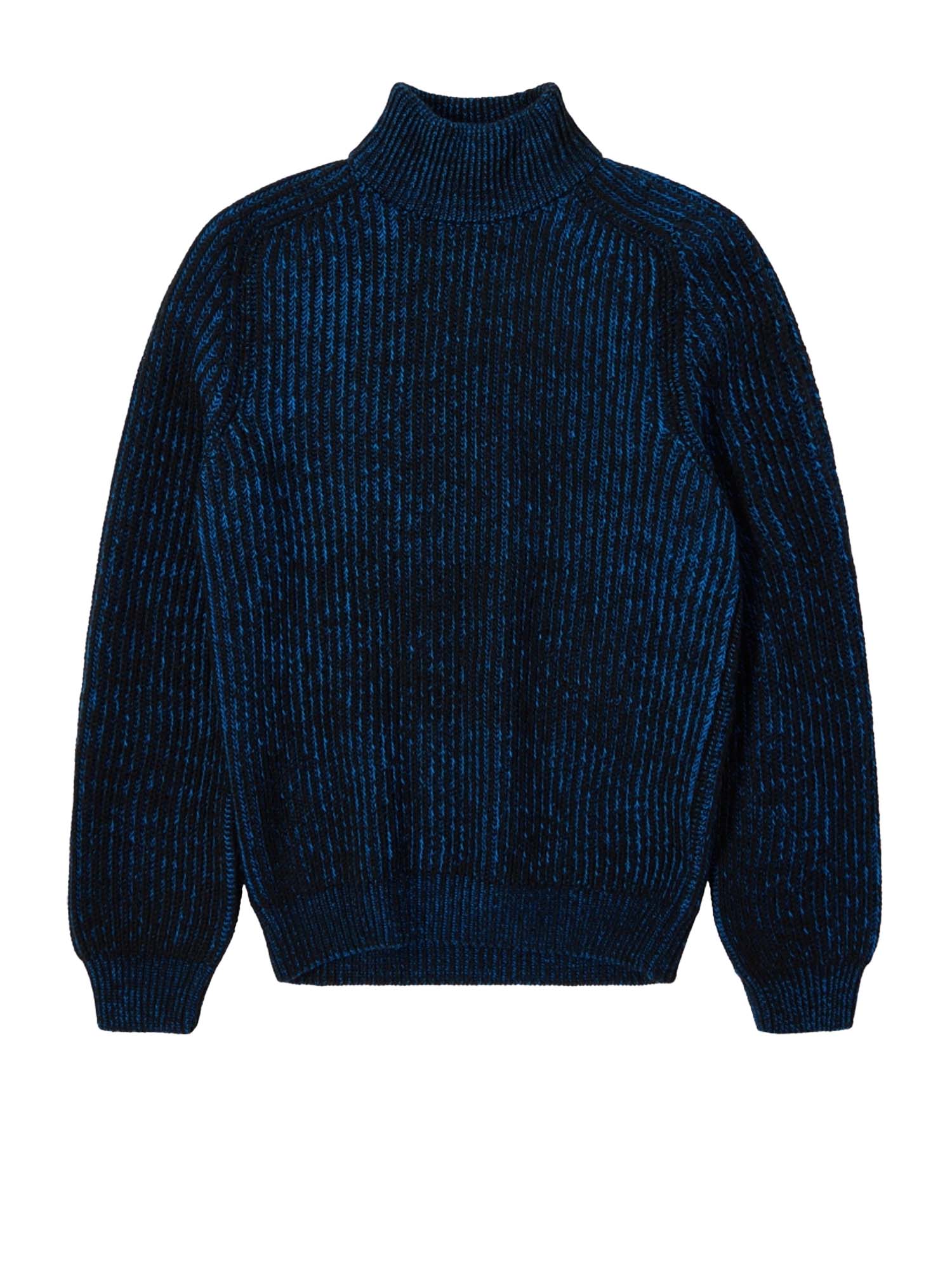 Edwin Roni High Collar Sweater Blu
