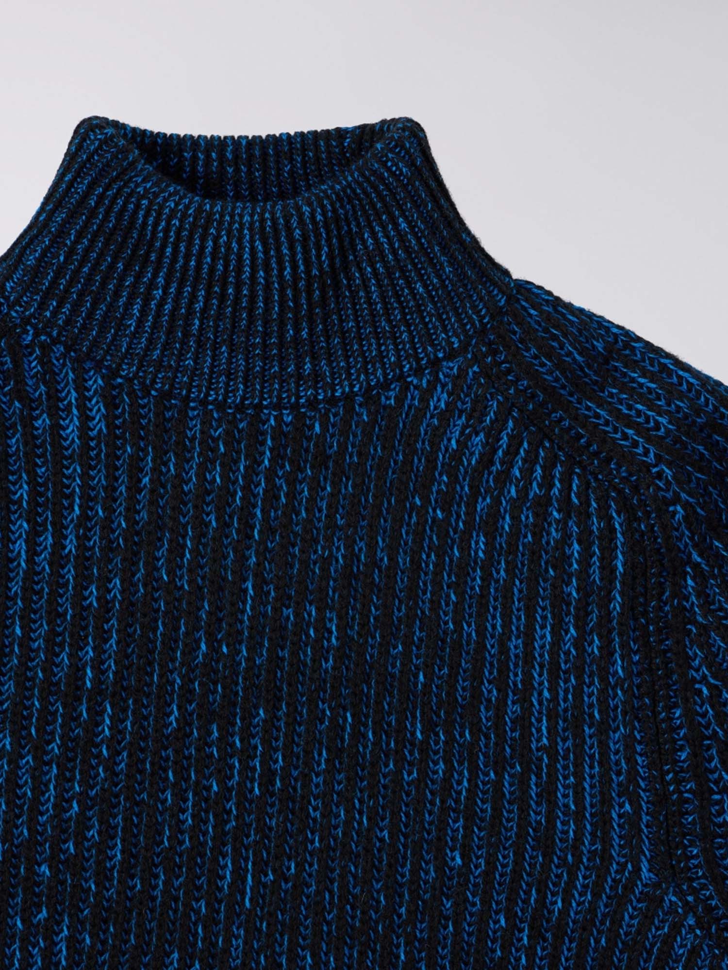 Edwin Roni High Collar Sweater Blu