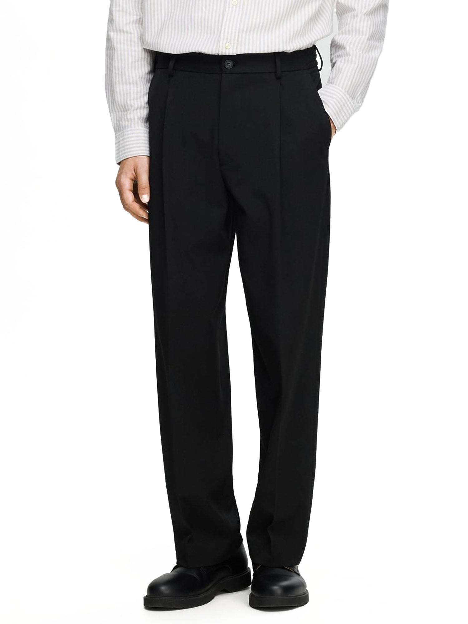 Selected Slh220 Loose Finn Flex Pantalone Nero