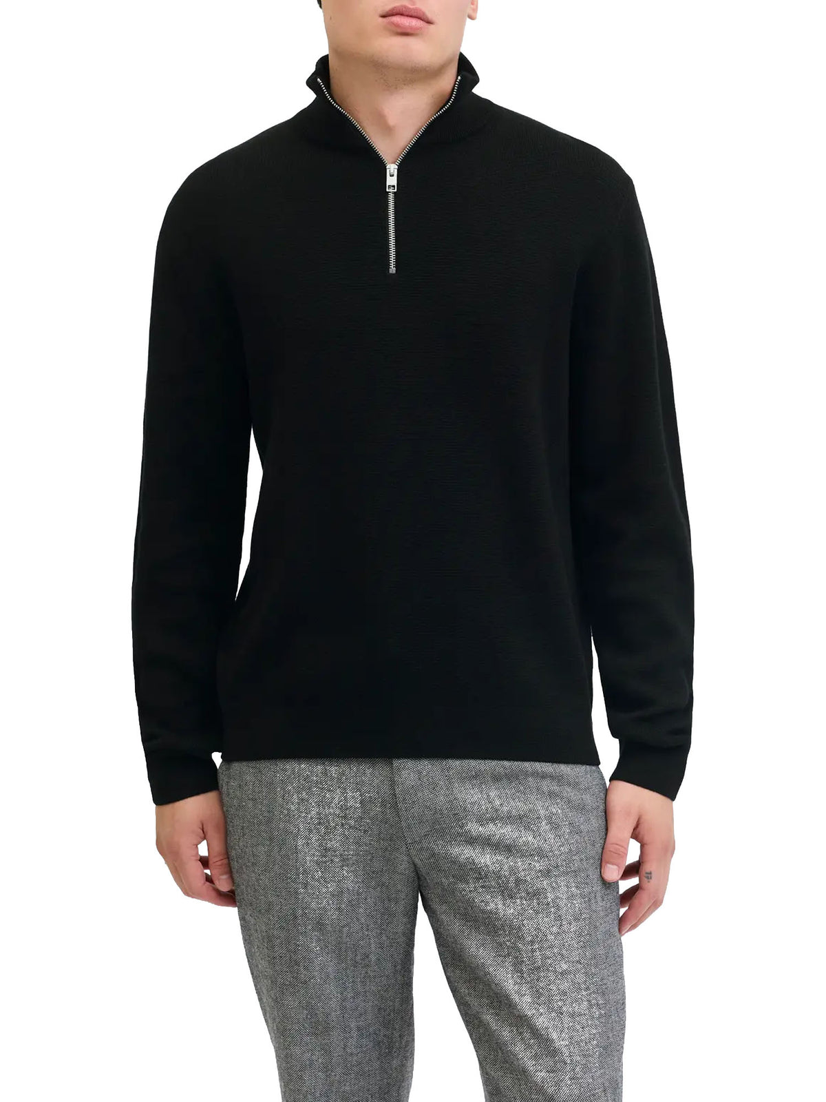 Jack & Jones JPRMilano Stitch Knit Half Zip Nero