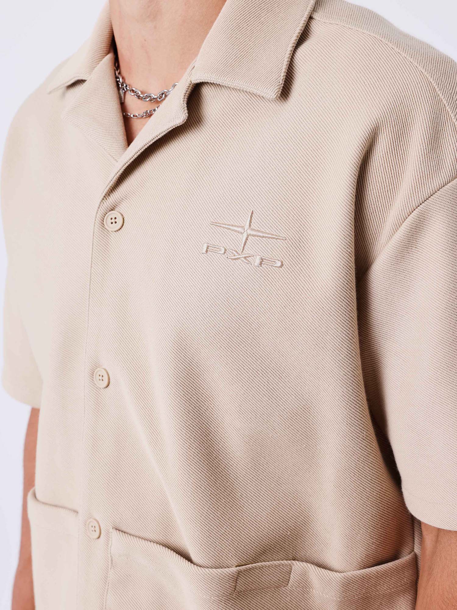 Project X Paris Camicia boxy a manica corta Beige
