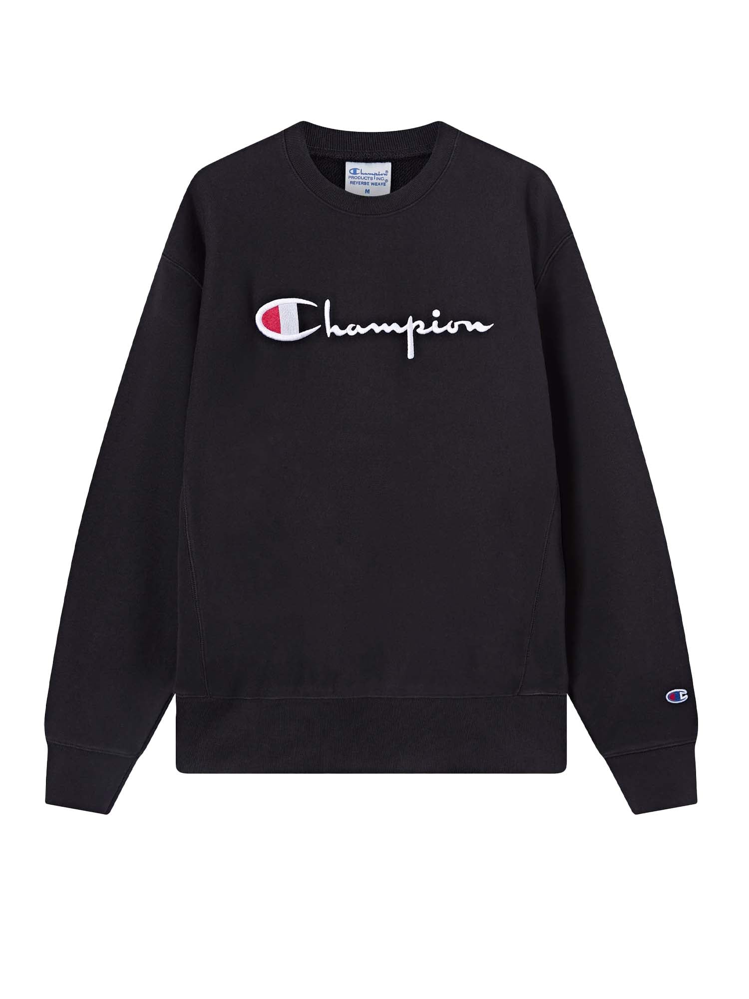 Champion Felpa Girocollo Reverse Weave da Uomo Nero