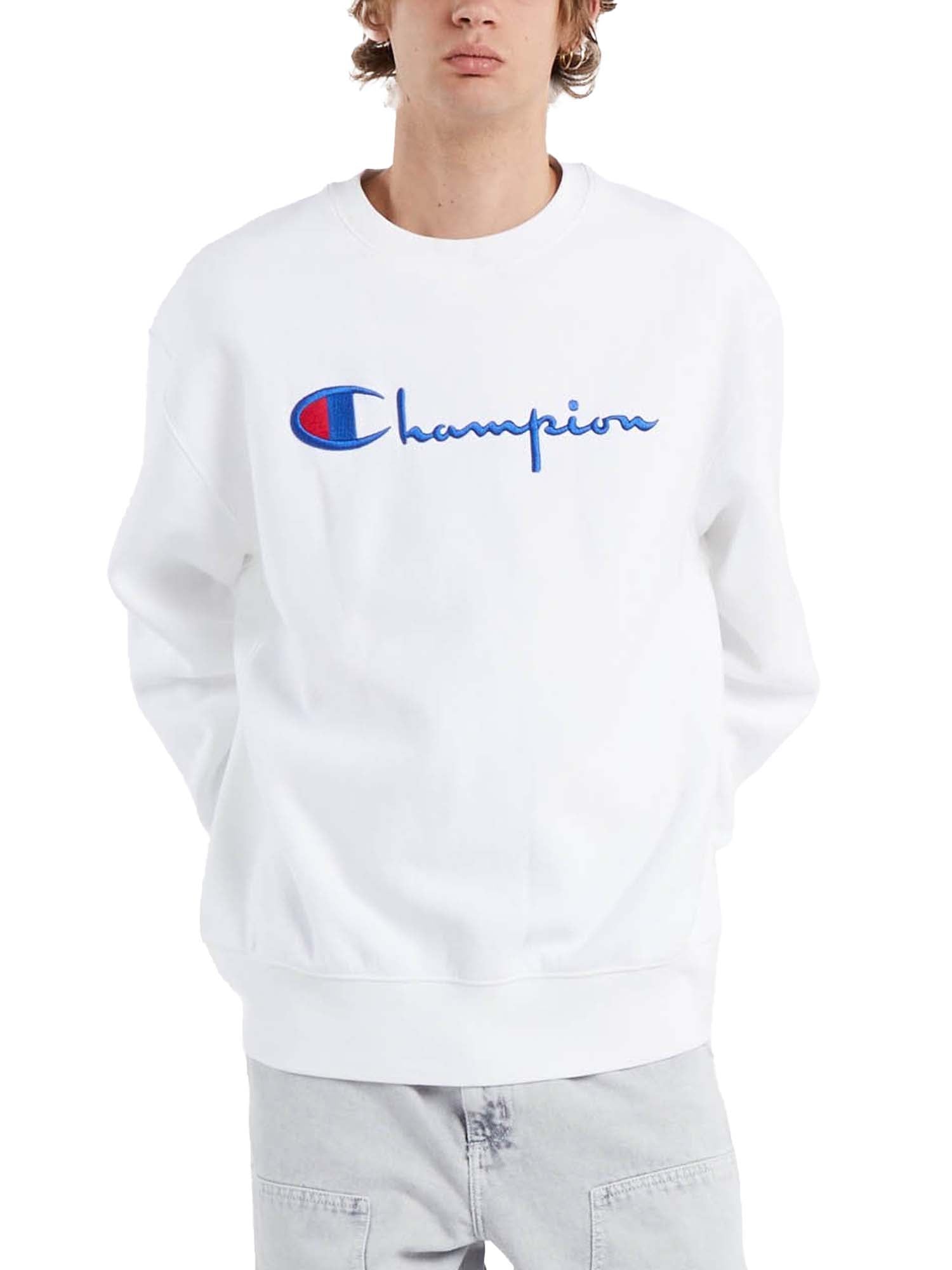 Champion Felpa Girocollo Reverse Weave da Uomo Bianco
