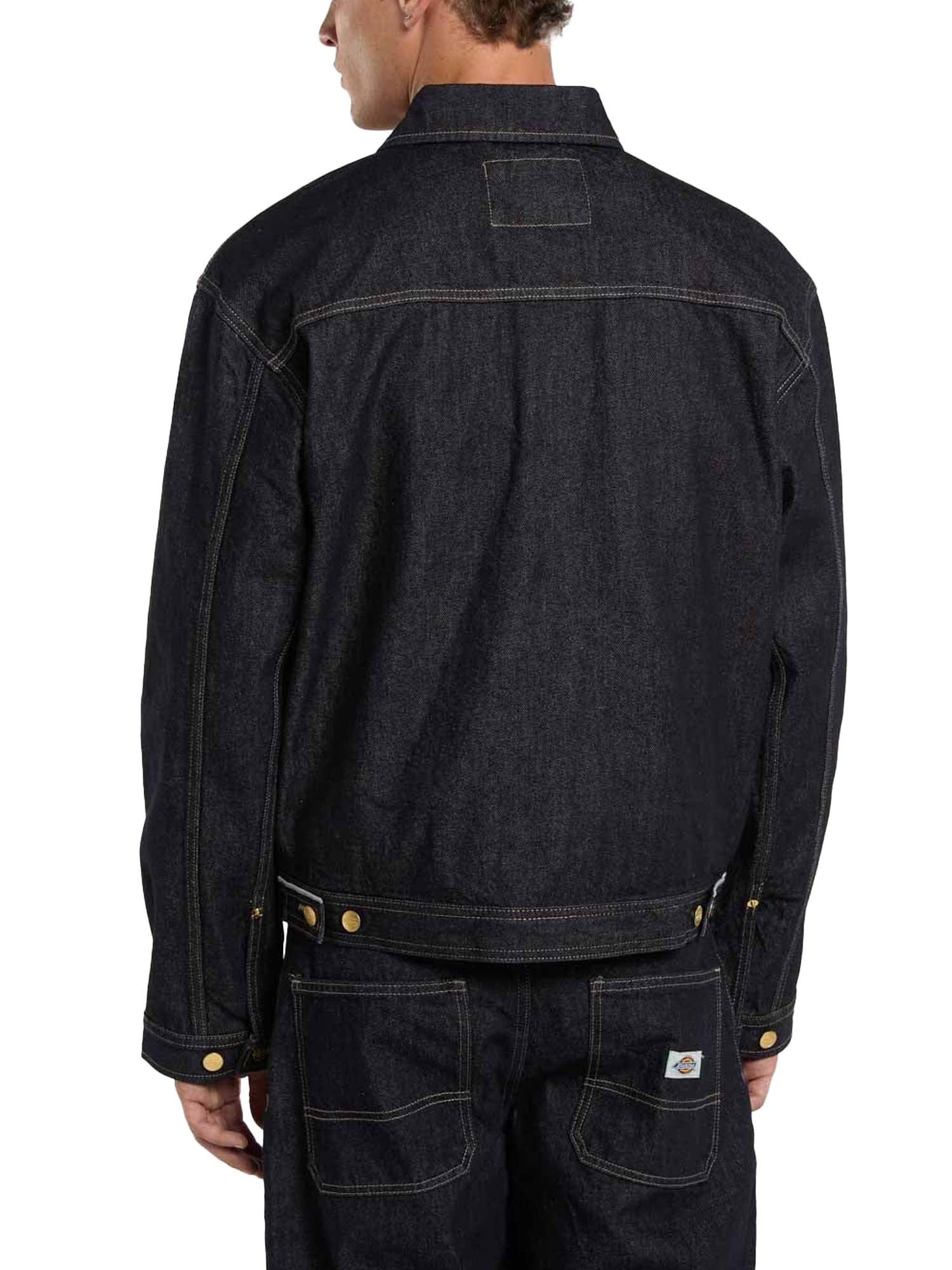 Dickies Giacca trucker in denim con pieghe Blu