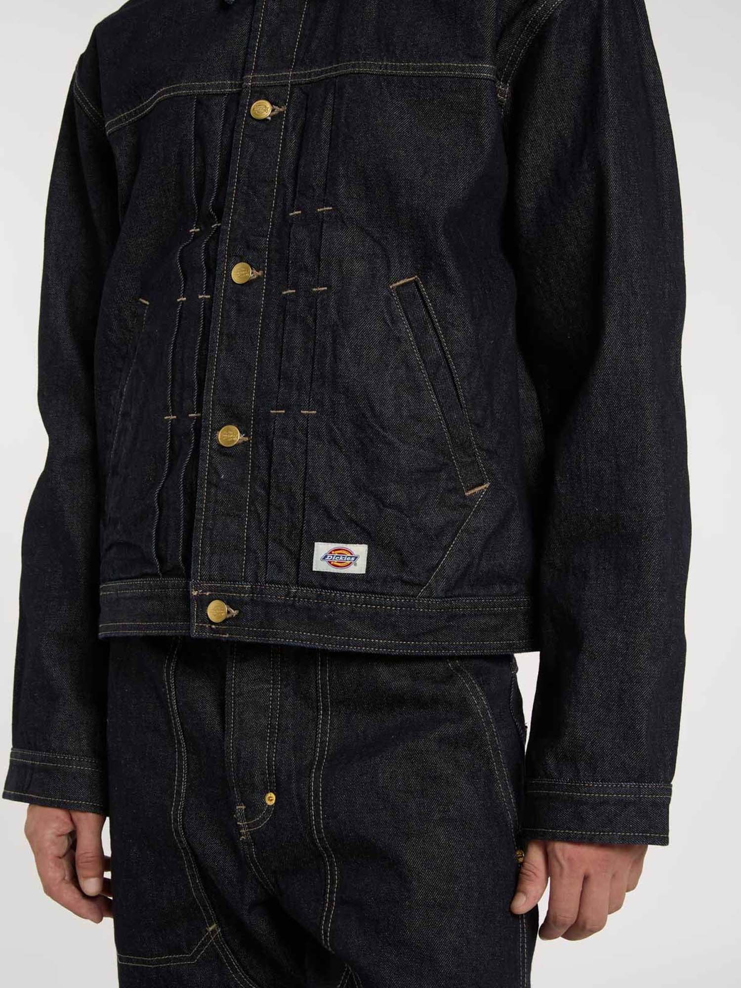 Dickies Giacca trucker in denim con pieghe Blu