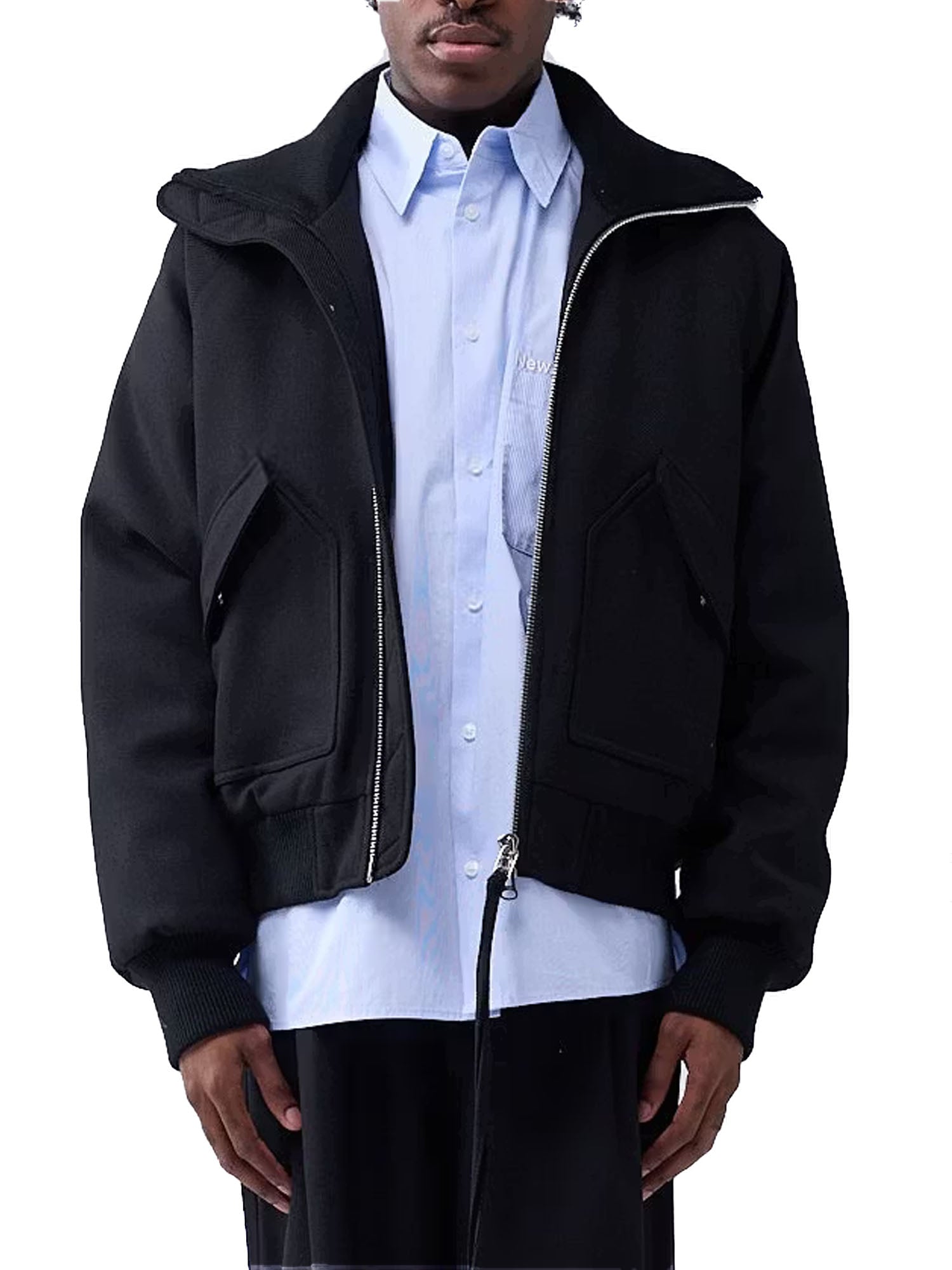 New Amsterdam Surf Association Wool Bomber Giacca Uomo Nero