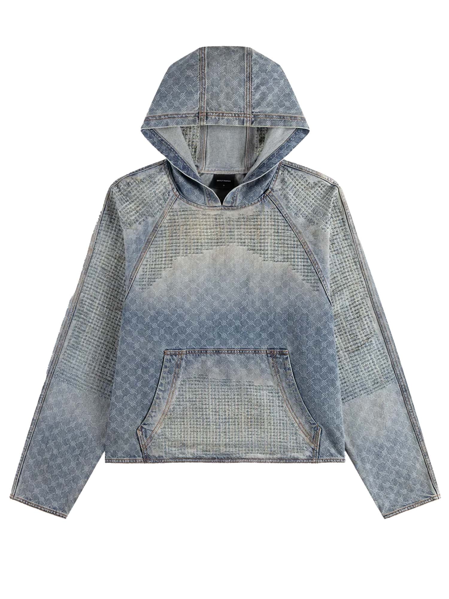 Daily Paper Felpa Destroyed Denim Blu