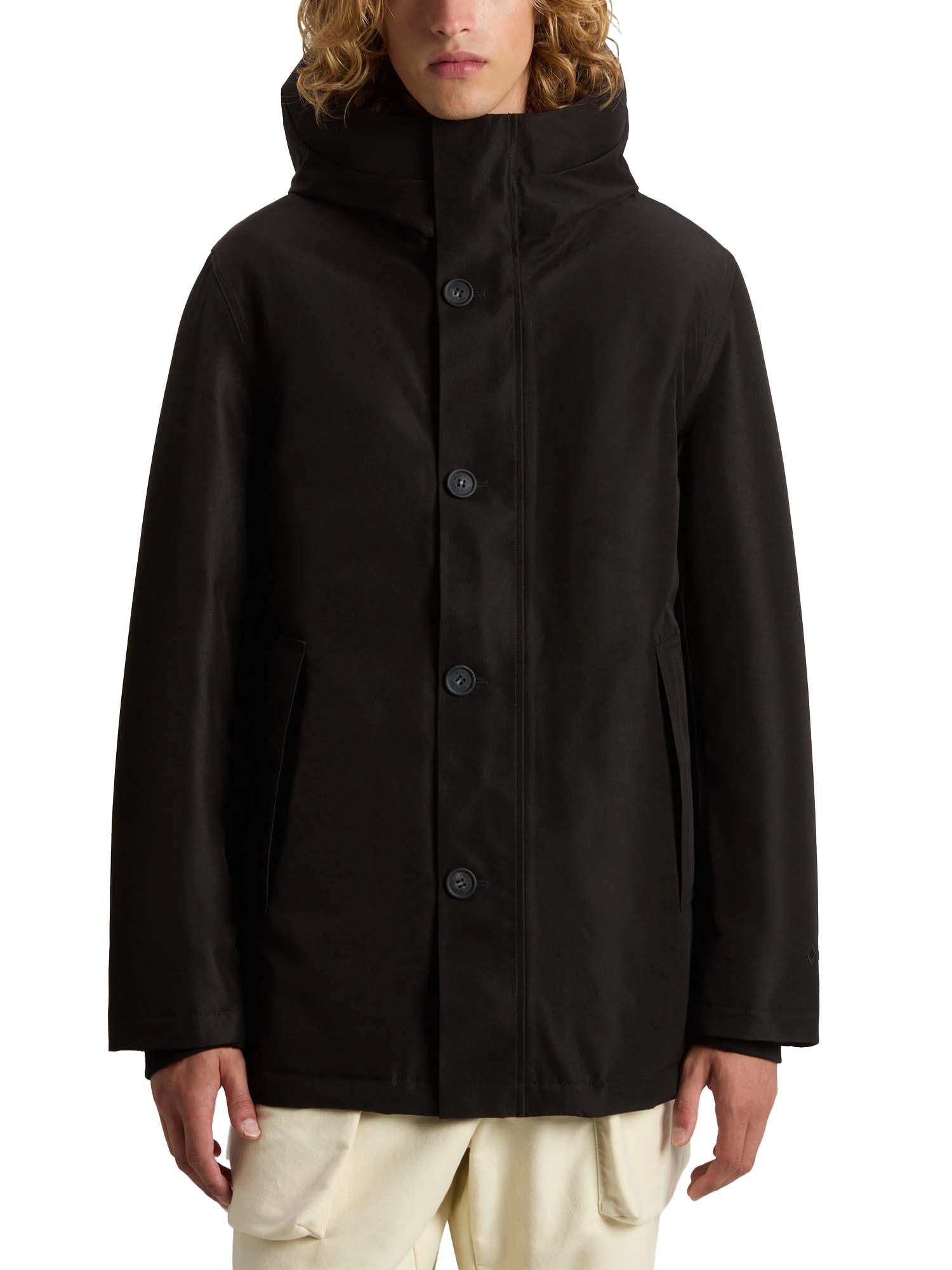 Woolrich Parka impermeabile in tessuto a due strati riciclato GORE-TEX Nero