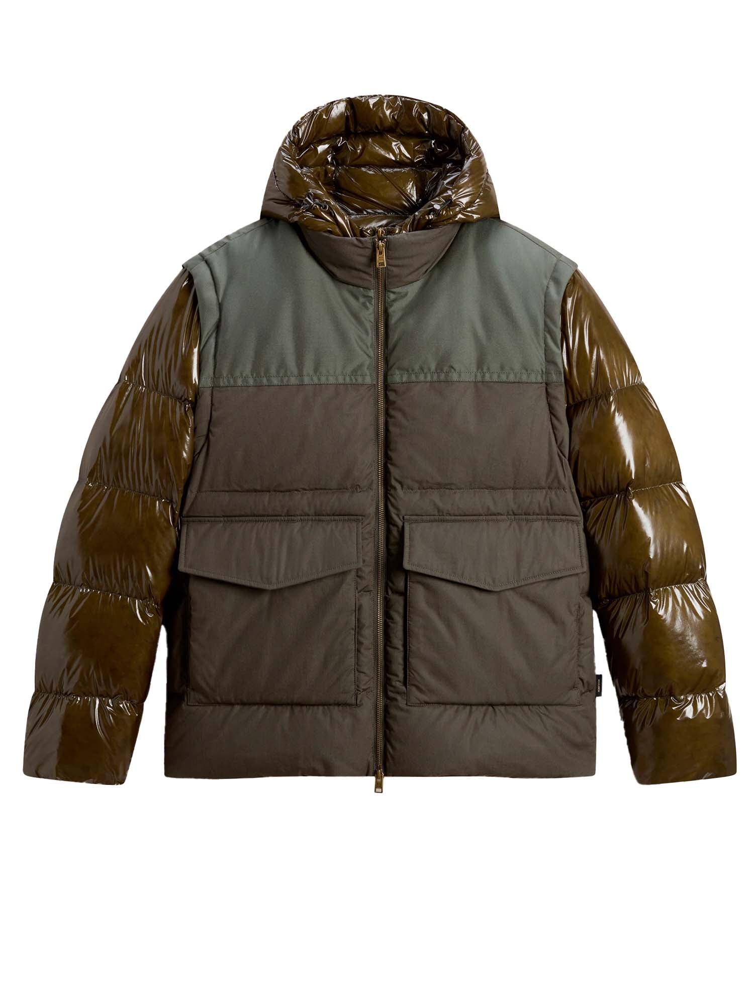 Woolrich Piumino ibrido con maniche e cappuccio rimovibili Verde