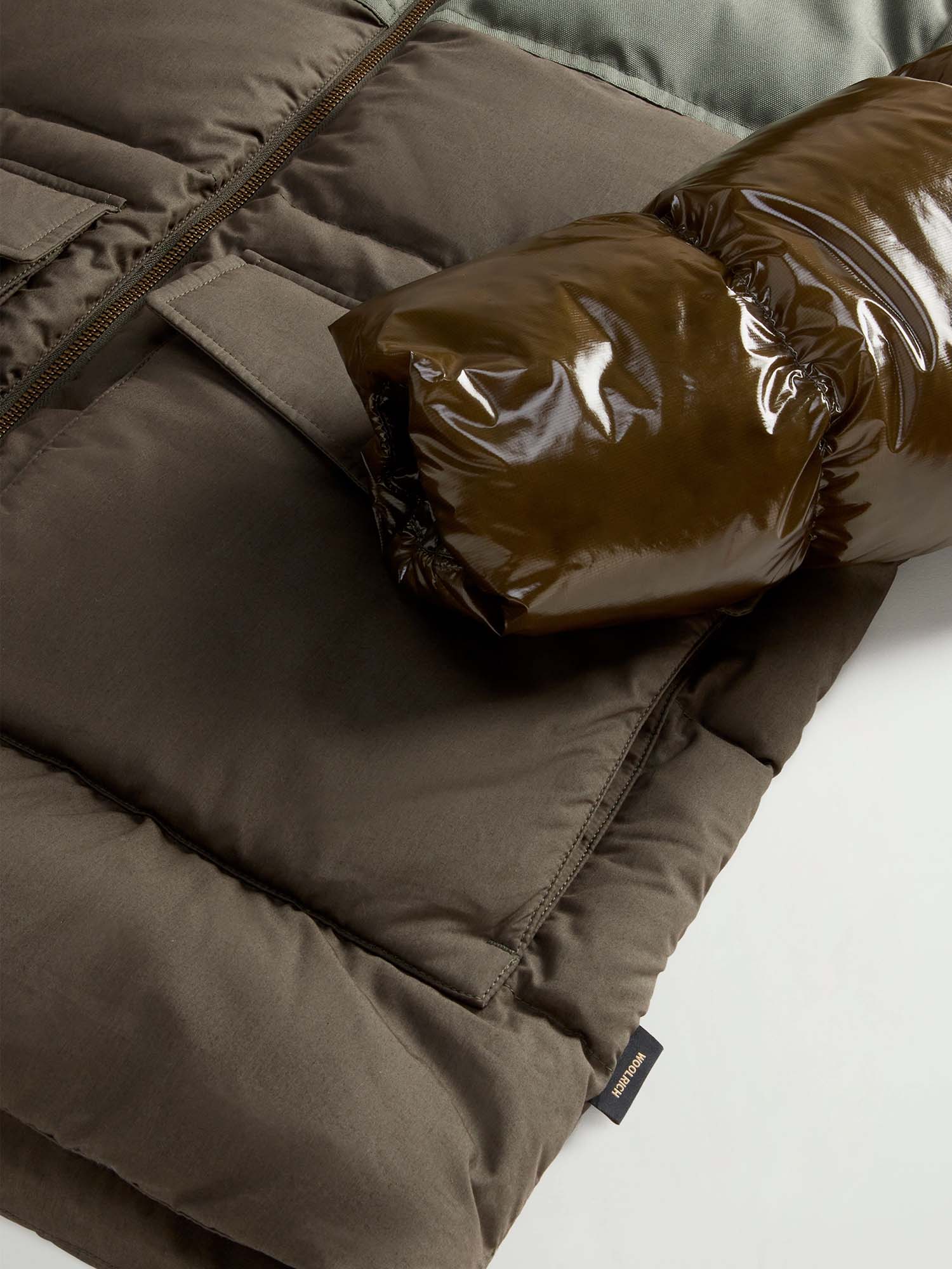 Woolrich Piumino ibrido con maniche e cappuccio rimovibili Verde