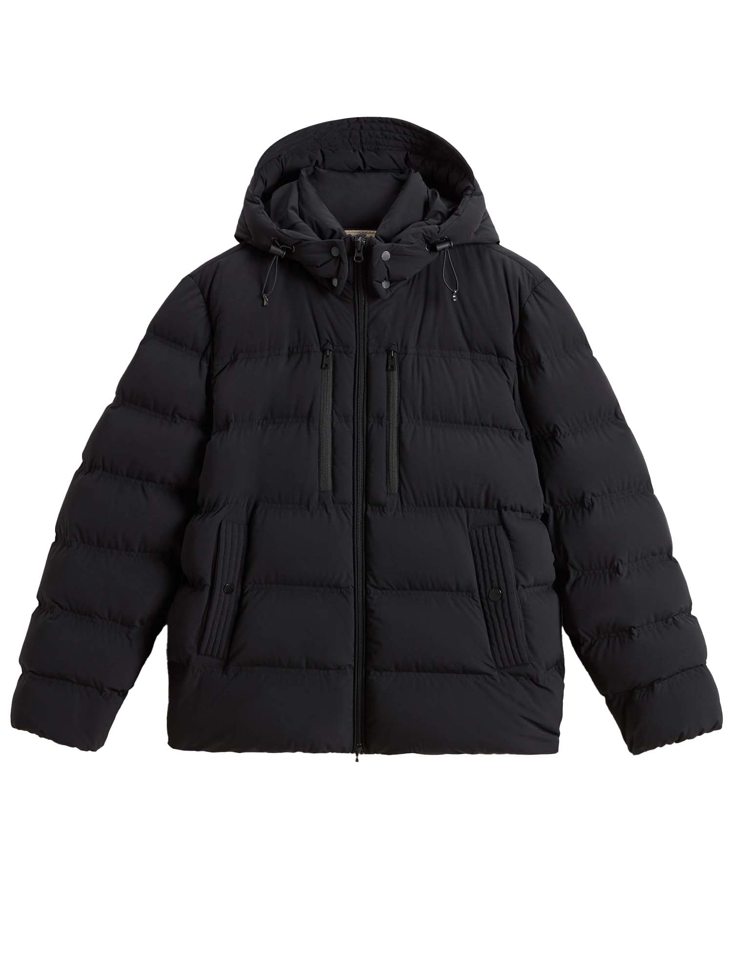 Stretch nylon down jacket with matte finish