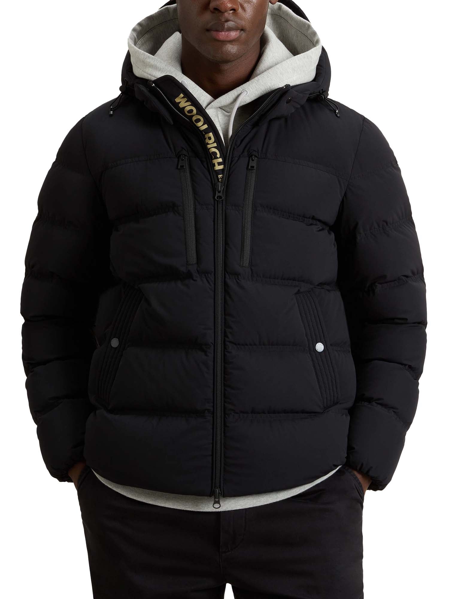 Woolrich Piumino in nylon elasticizzato con finitura opaca Nero