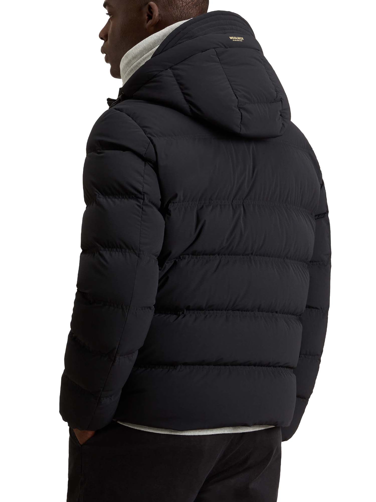 Woolrich Piumino in nylon elasticizzato con finitura opaca Nero