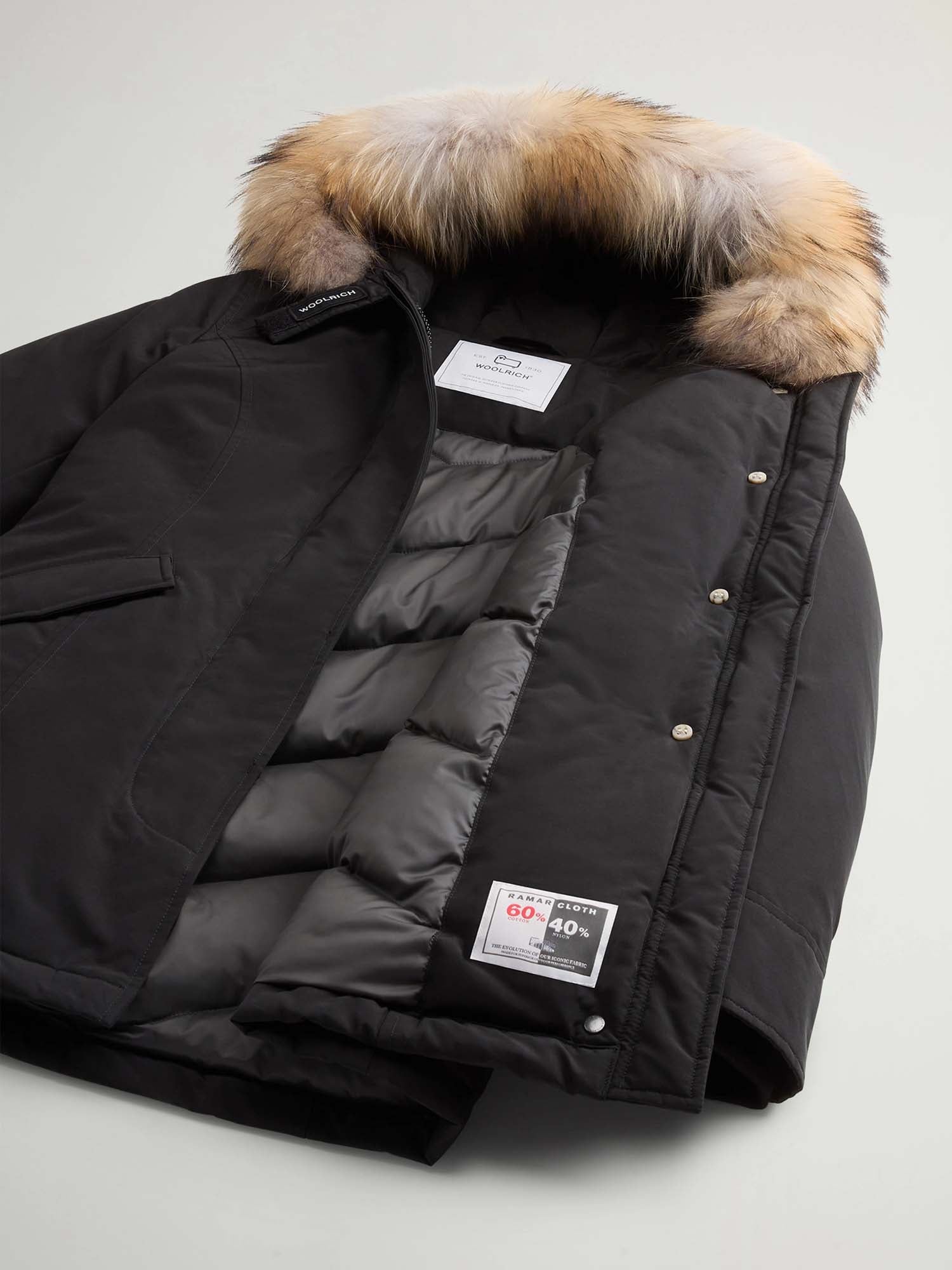 Woolrich Arctic Parka in Ramar Cloth con pelliccia removibile Nero