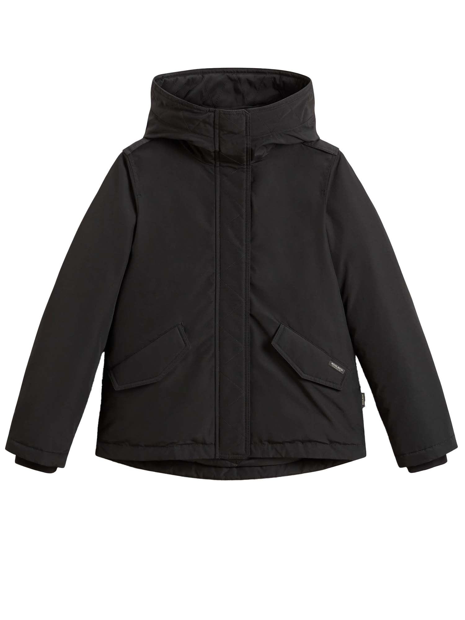 Woolrich Giacca imbottita in Ramar Cloth con cappuccio Nero