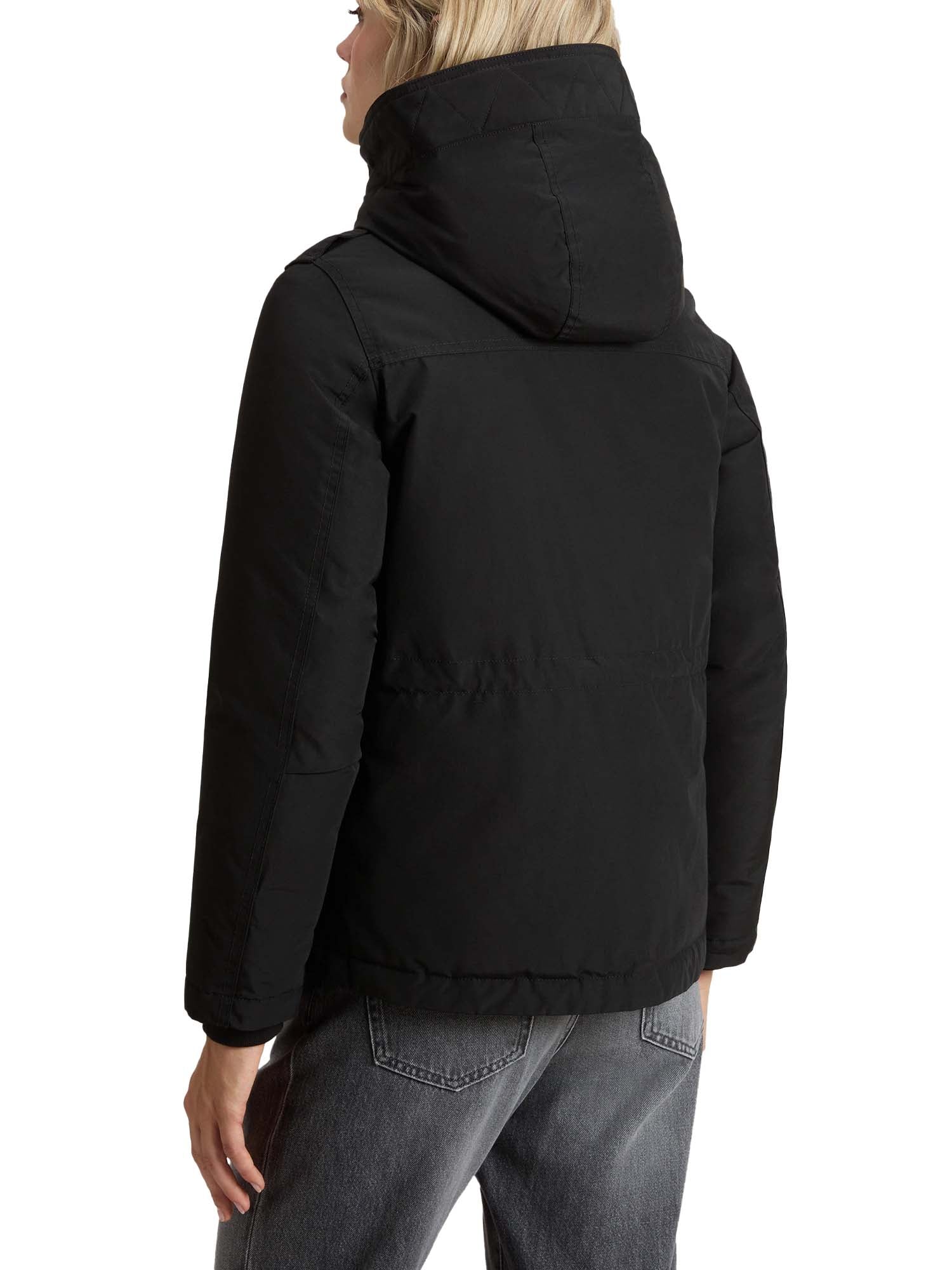 Woolrich Giacca imbottita in Ramar Cloth con cappuccio Nero