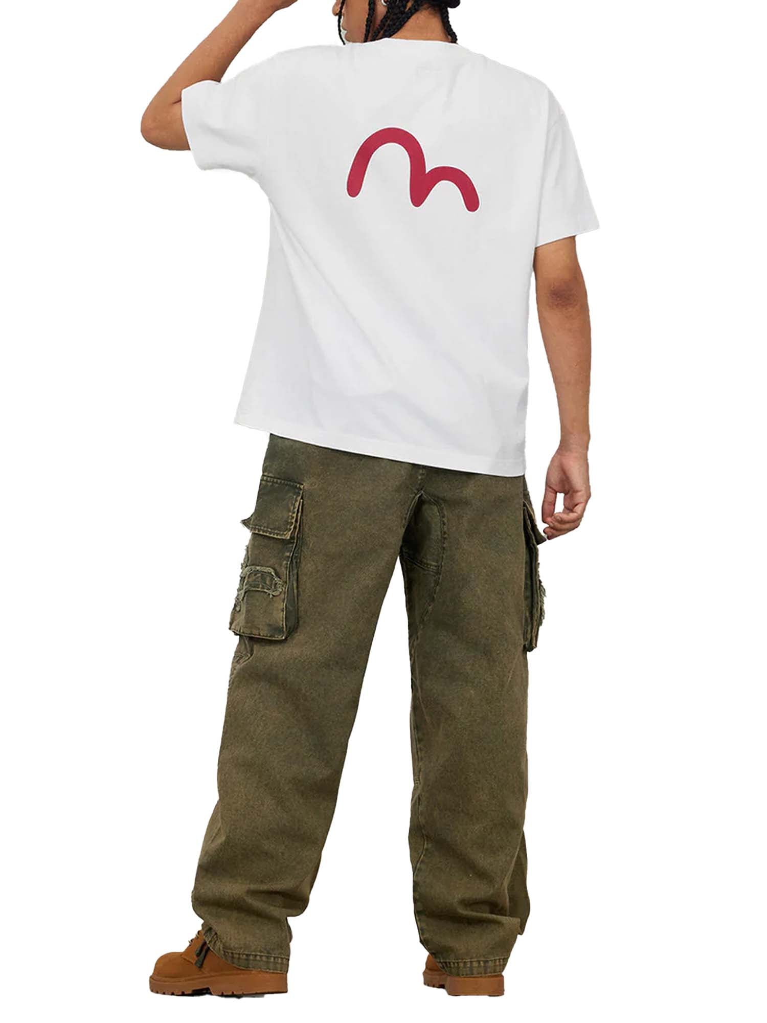 Evisu T-shirt EVISU Archives Print Relax Fit Bianco