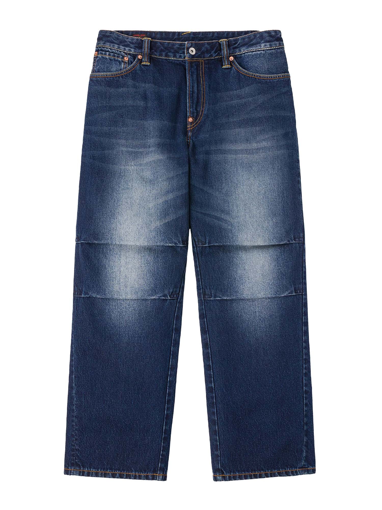 Evisu Jeans and-Drawn Seagull Print 3D Fit Azzurro