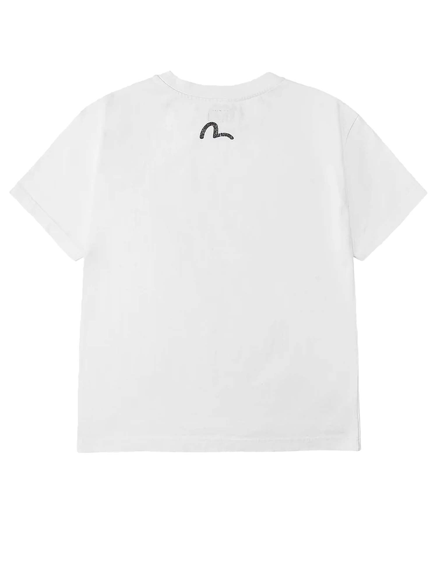 "Evisu T-Shirt American "Ebisu" Print Relax Fit Bianco"