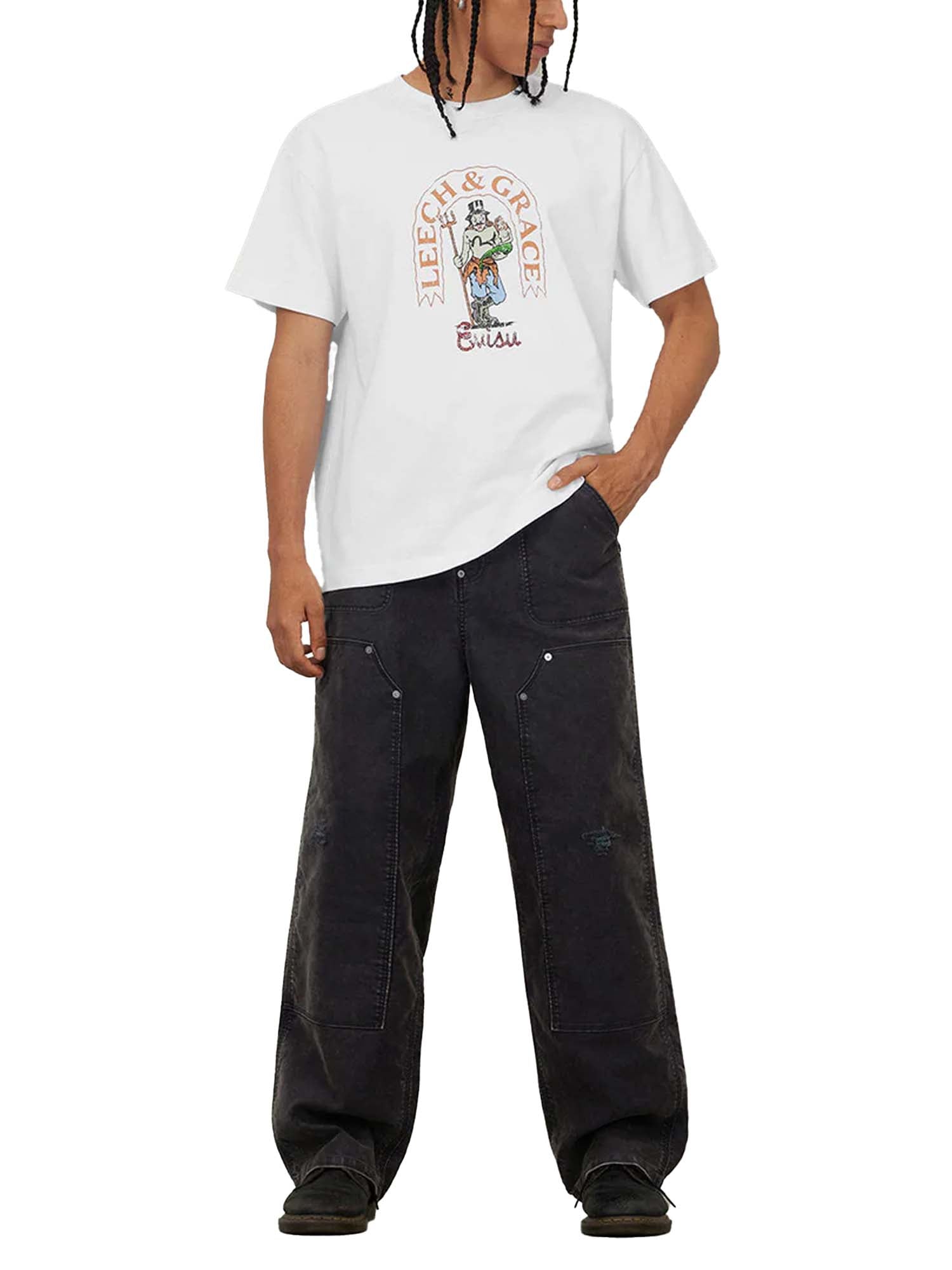 "Evisu T-Shirt American "Ebisu" Print Relax Fit Bianco"