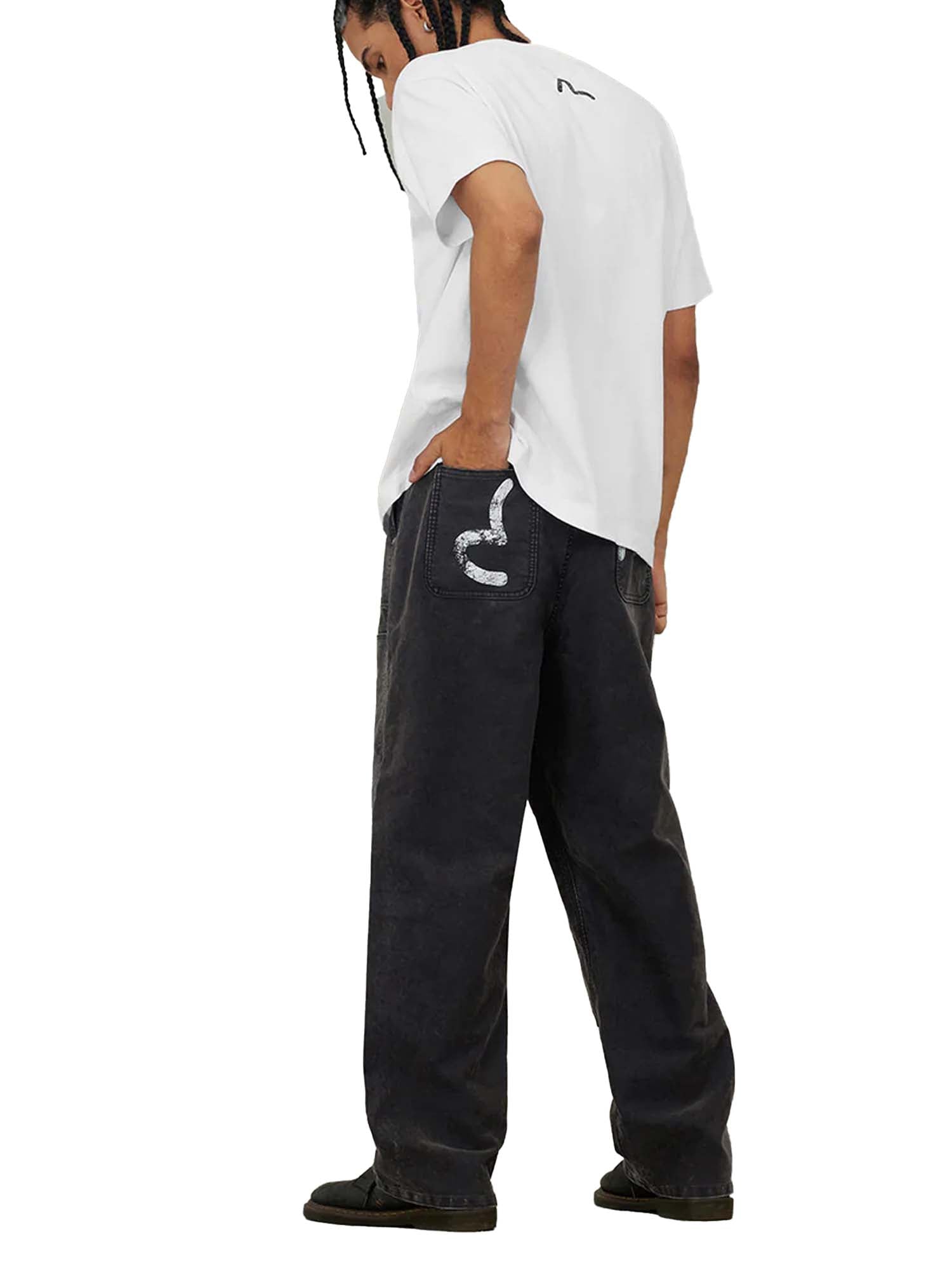 "Evisu T-Shirt American "Ebisu" Print Relax Fit Bianco"