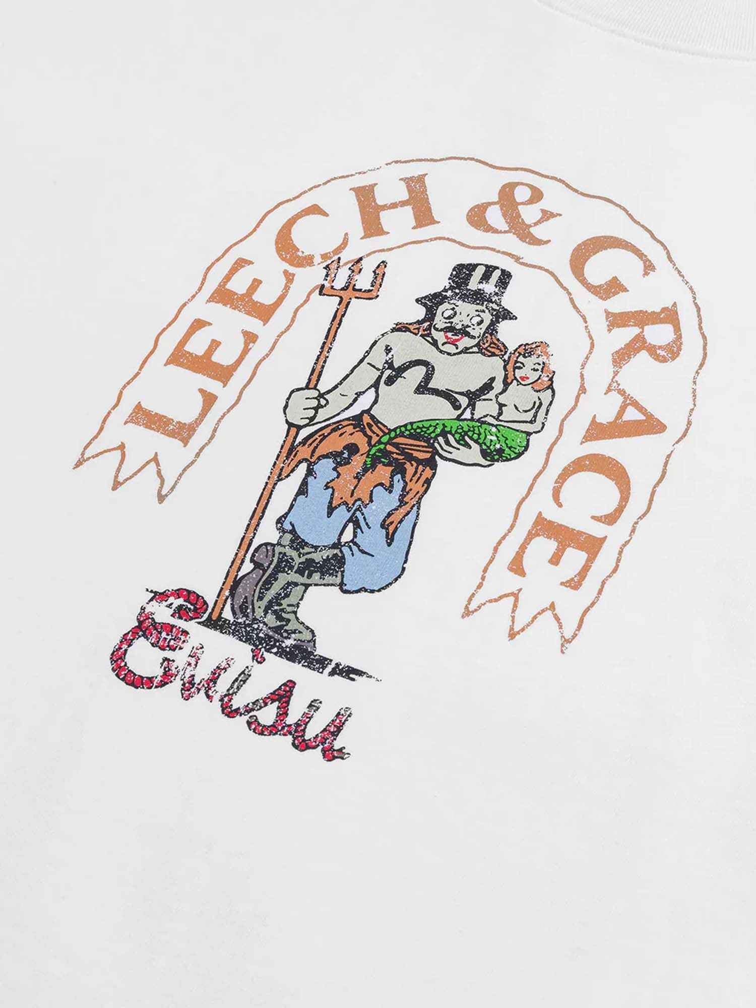 "Evisu T-Shirt American "Ebisu" Print Relax Fit Bianco"