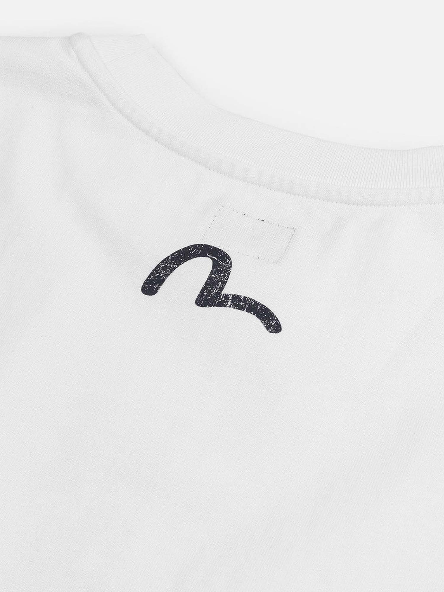 "Evisu T-Shirt American "Ebisu" Print Relax Fit Bianco"