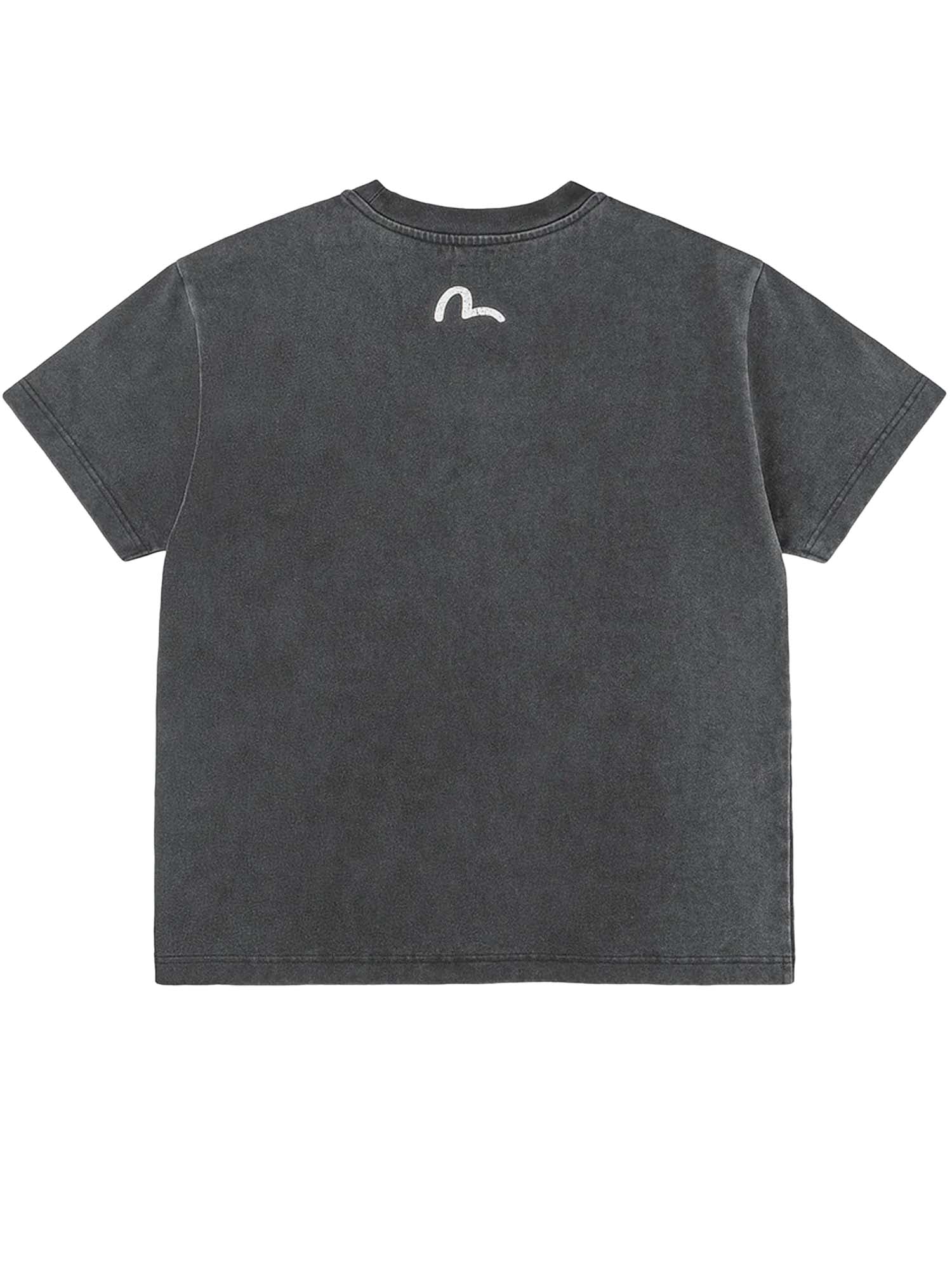 "Evisu T-Shirt American "Ebisu" Print Relax Fit Nero"