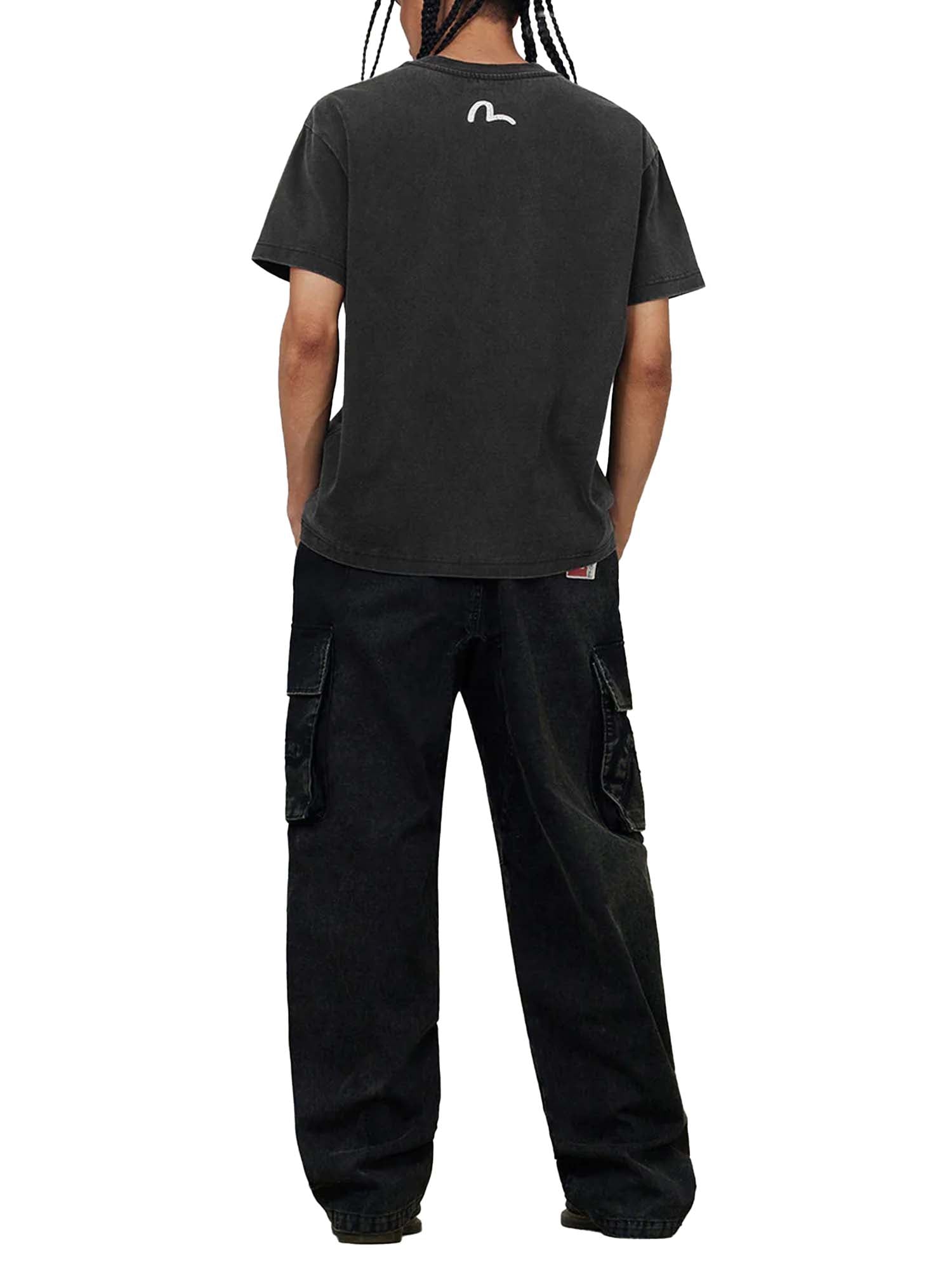 "Evisu T-Shirt American "Ebisu" Print Relax Fit Nero"