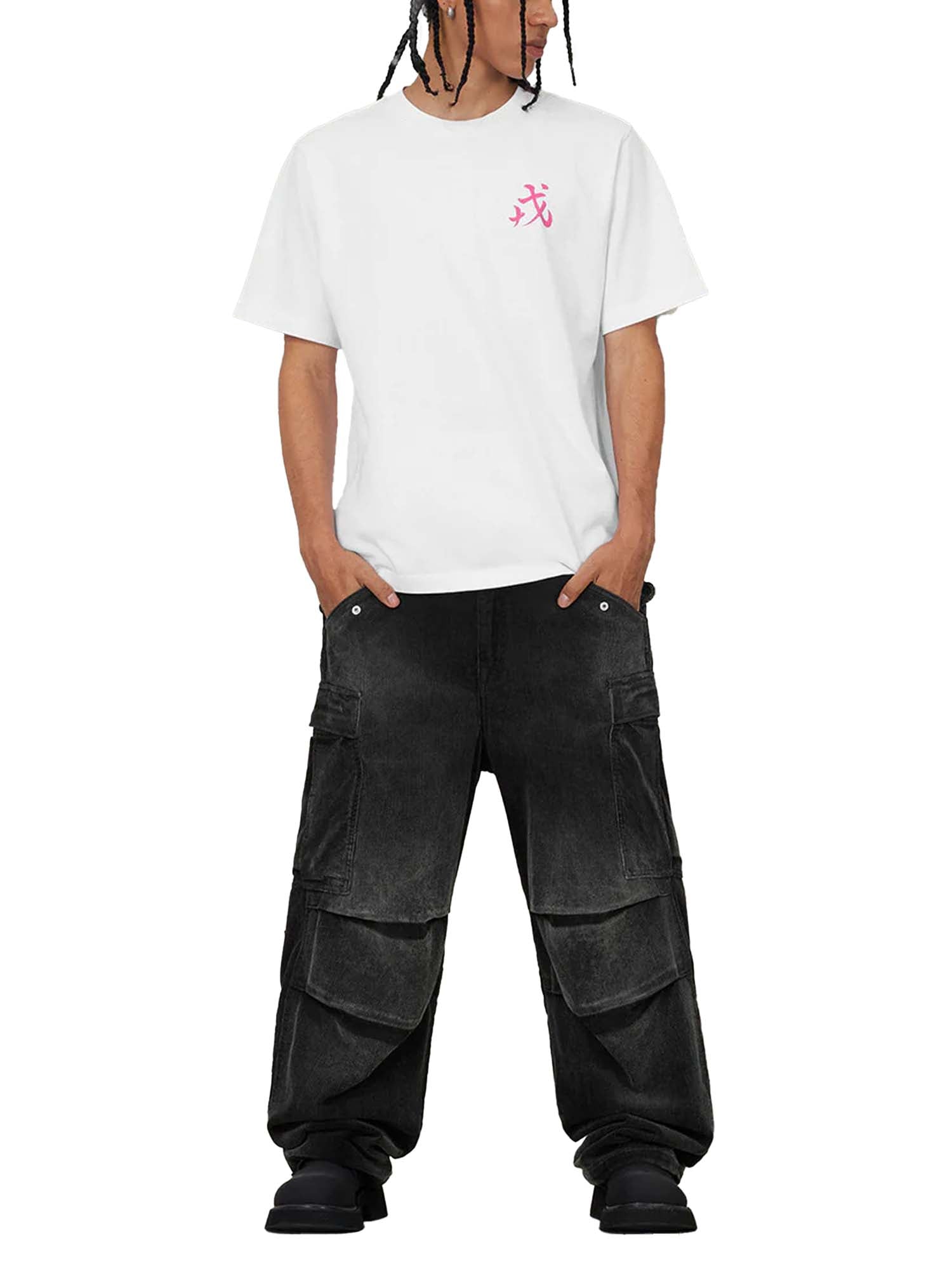 "Evisu T-Shirt Seagull and "Ebisu" Print Relax Fit Bianco"