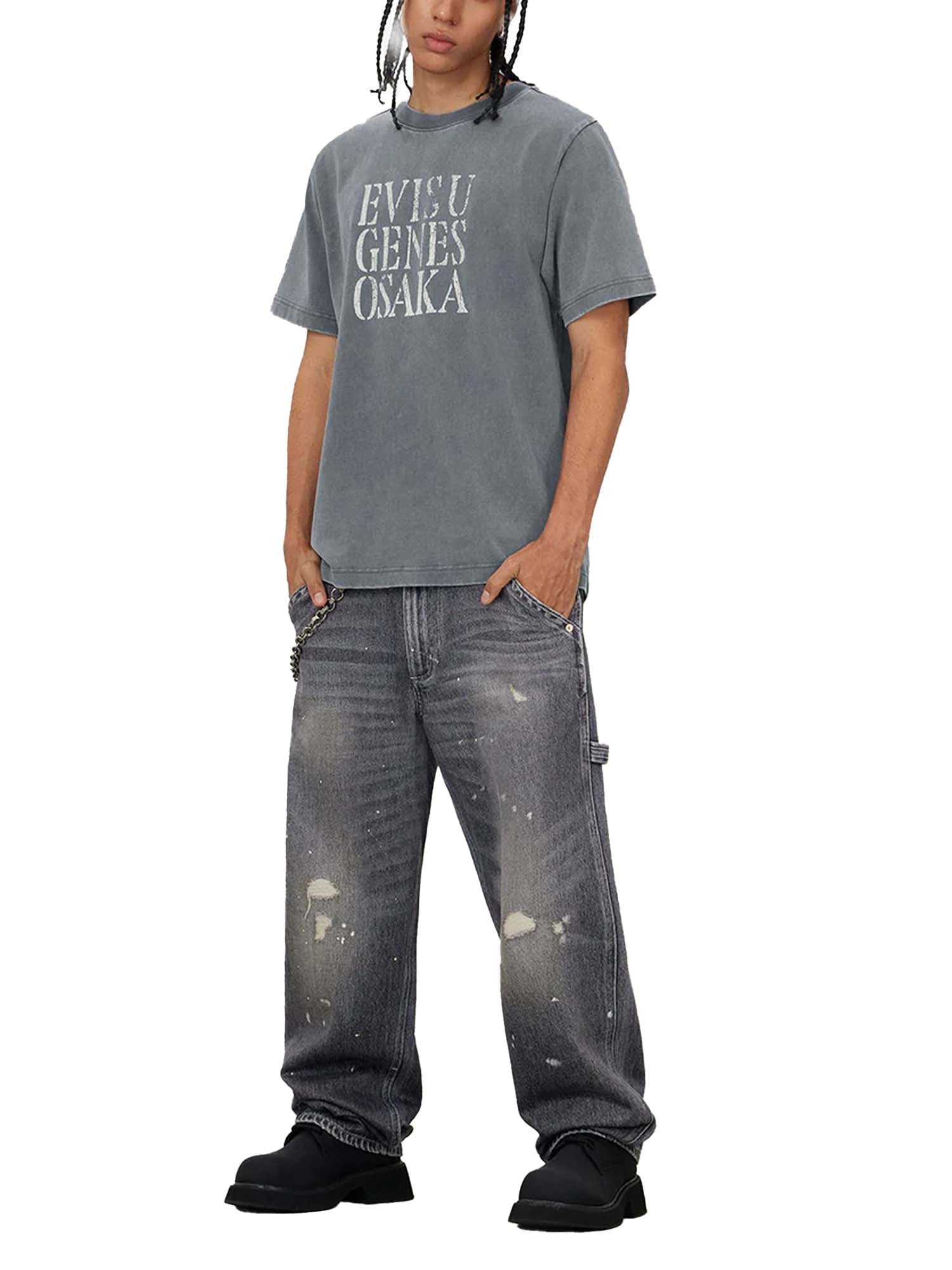 Evisu T-Shirt Seagull Print Relax Fit Nero