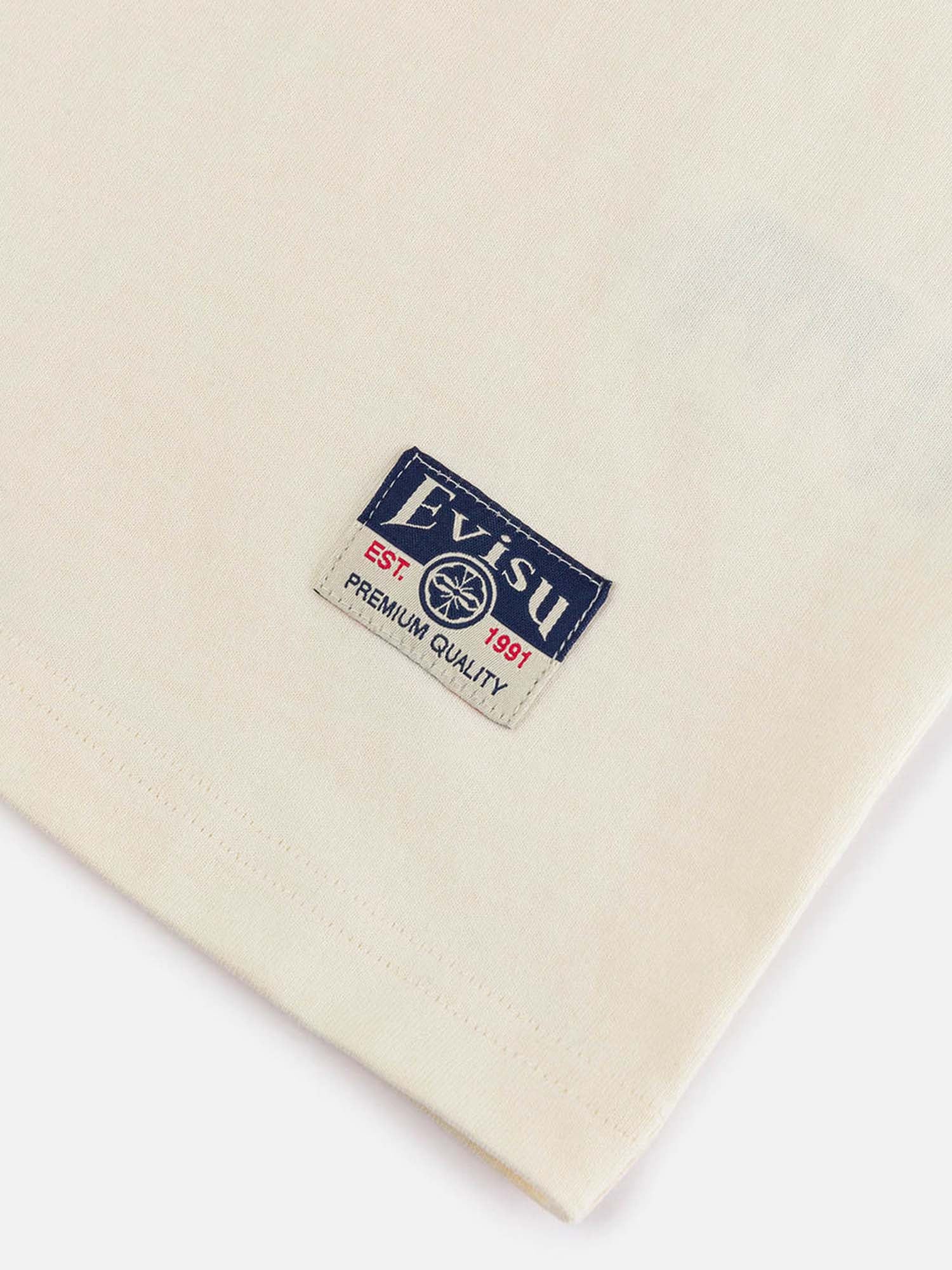 Evisu T-Shirt Brocade Seagull Appliqué Regular Fit Short Sleeves Bianco