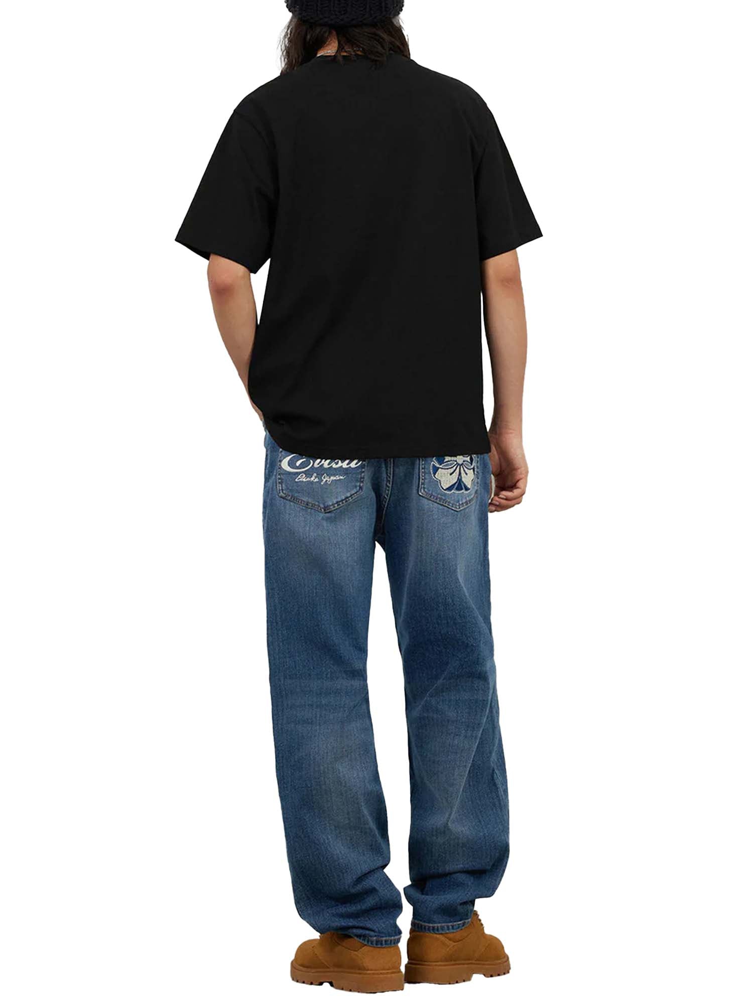 Evisu T-Shirt Brocade Seagull Appliqué Regular Fit Short Sleeves Nero