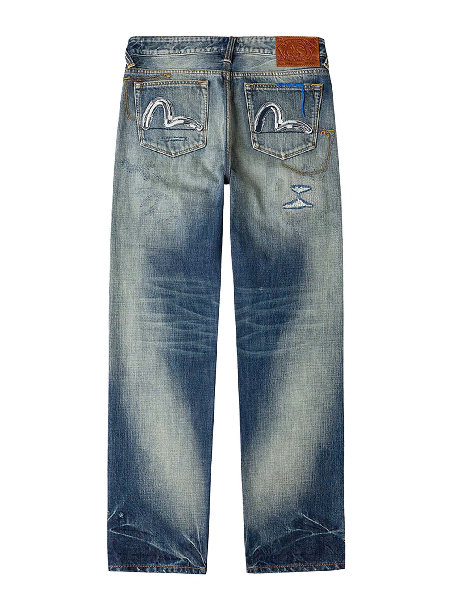 Evisu Jeans 7-Pocket Design with Seagull Embroidery Washed Regular Fit 2020 Azzurro