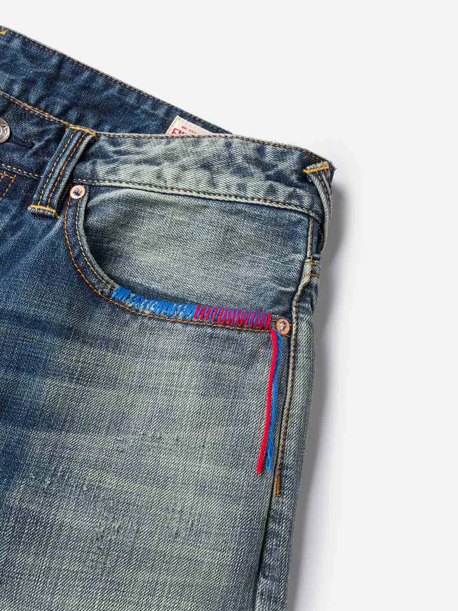 Evisu Jeans 7-Pocket Design with Seagull Embroidery Washed Regular Fit 2020 Azzurro